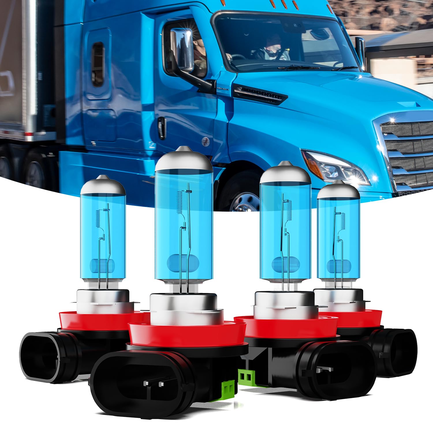 TTDBDAN Headlights Fit for 2008-2016 Freightliner Cascadia Commercial Truck Halogen Headlight Bulbs,H11/H8/H9 High & Low Beam He