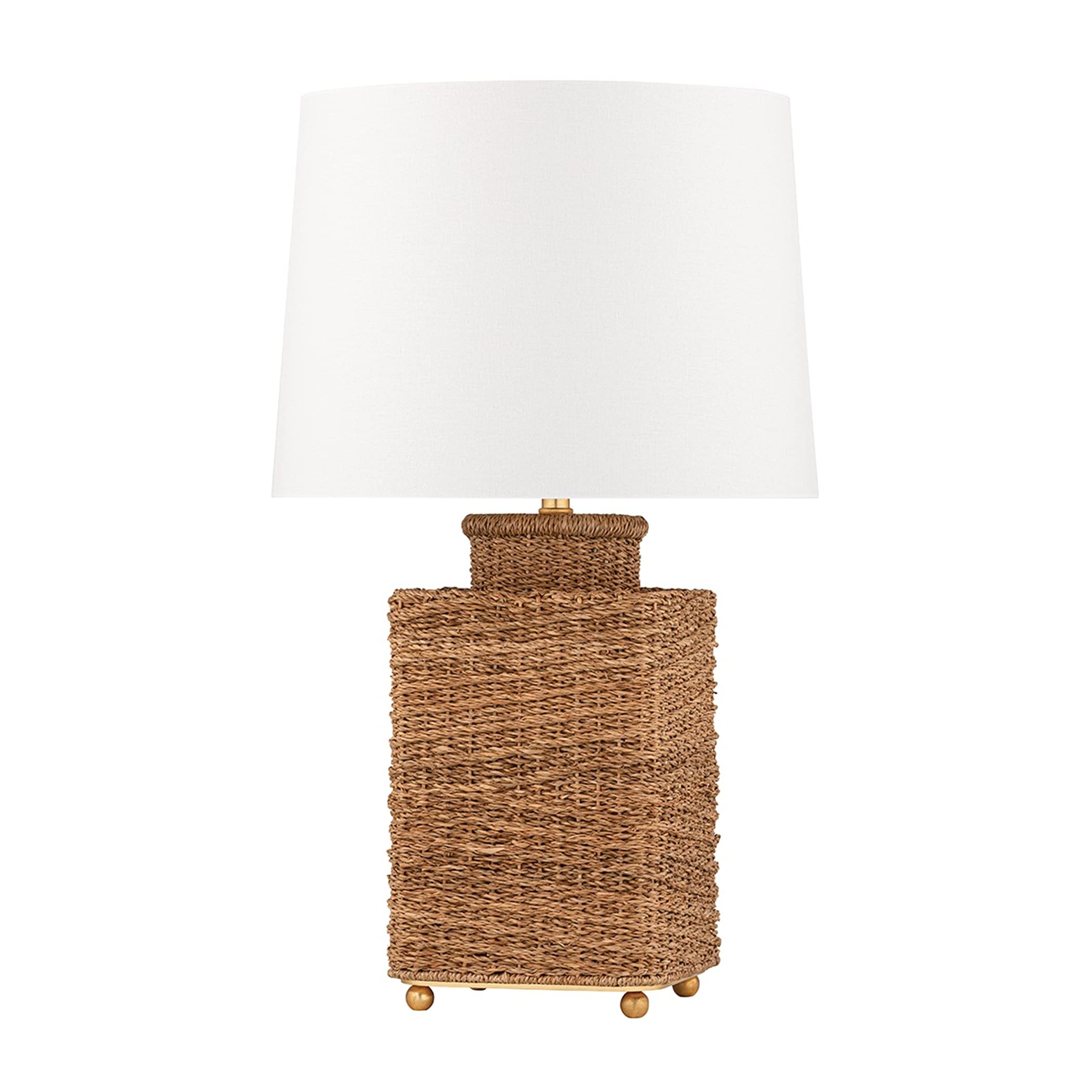 Hudson Valley Lighting Weaver - 1-Light Table Lamp - Gold Leaf Finish - White Belgian Shade