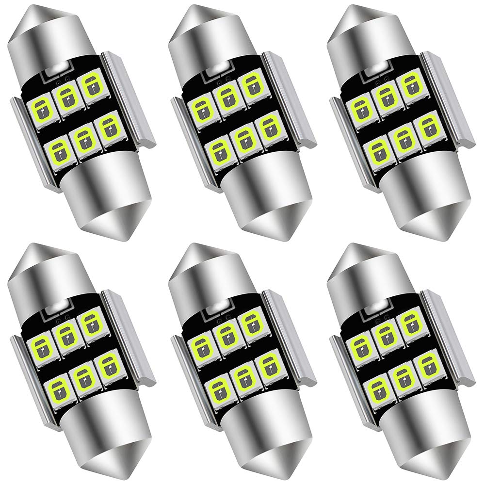 Auxlight 6614 6641 6612F 6615 F30-Whp Ts-14V1Cp 29Mm 1.14   Festoon Led Interior Light Bulbs Ice Blue, Super Bright 6Smd Chips F