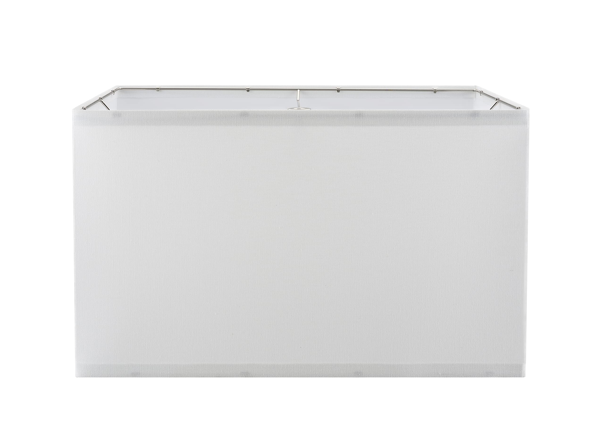 Aspen Creative Rectangular Spider Shade, 17+11in Top x 17+11in Bottom x 10in Height, White Linen, Model 38752, 1 Count