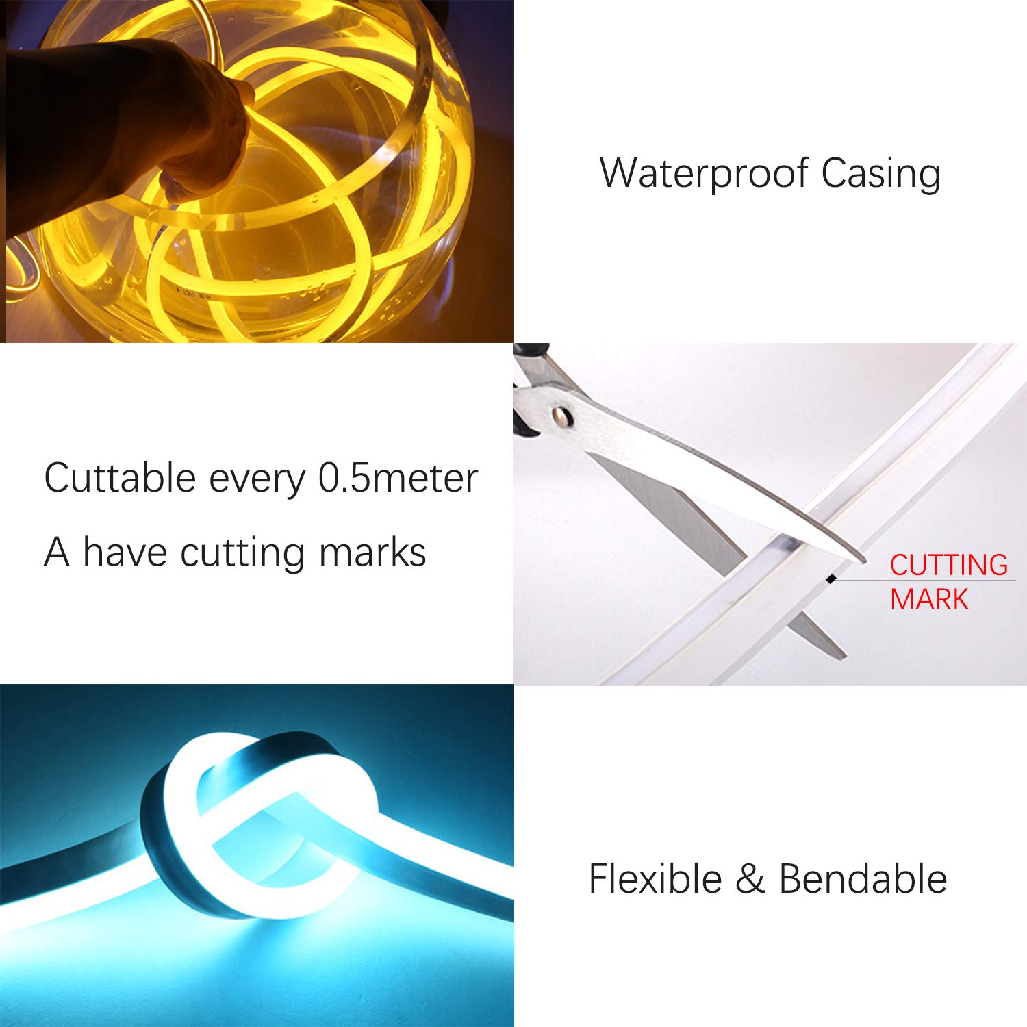 Kertme 98.4Ft Pink Led Neon Light Strip - Waterproof, Dimmable, 23 Keys Remote For Decor