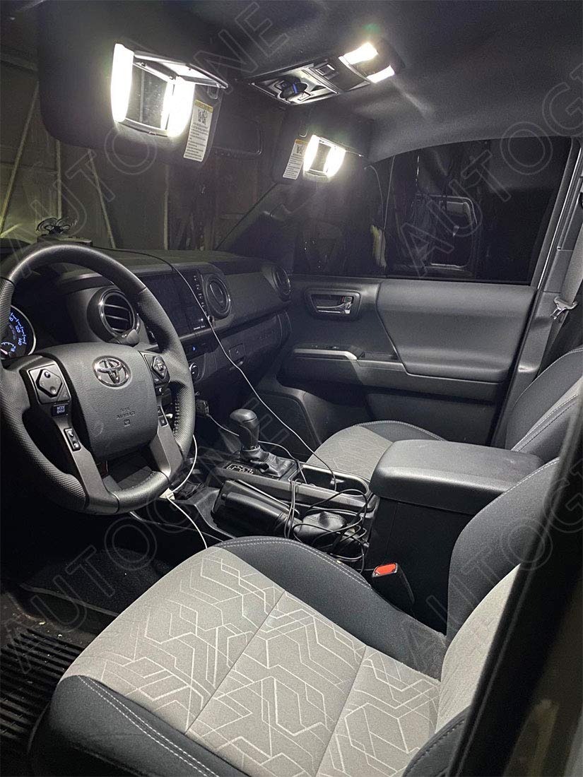 Autogine 15 Piece White Interior Led Lights Kit For Toyota Sienna 2011 2012 2013 2014 2015 2016 2017 2018 2019 2020 2021 Super Bright 6000K Interior Led Light Bulbs Package + Install Tool
