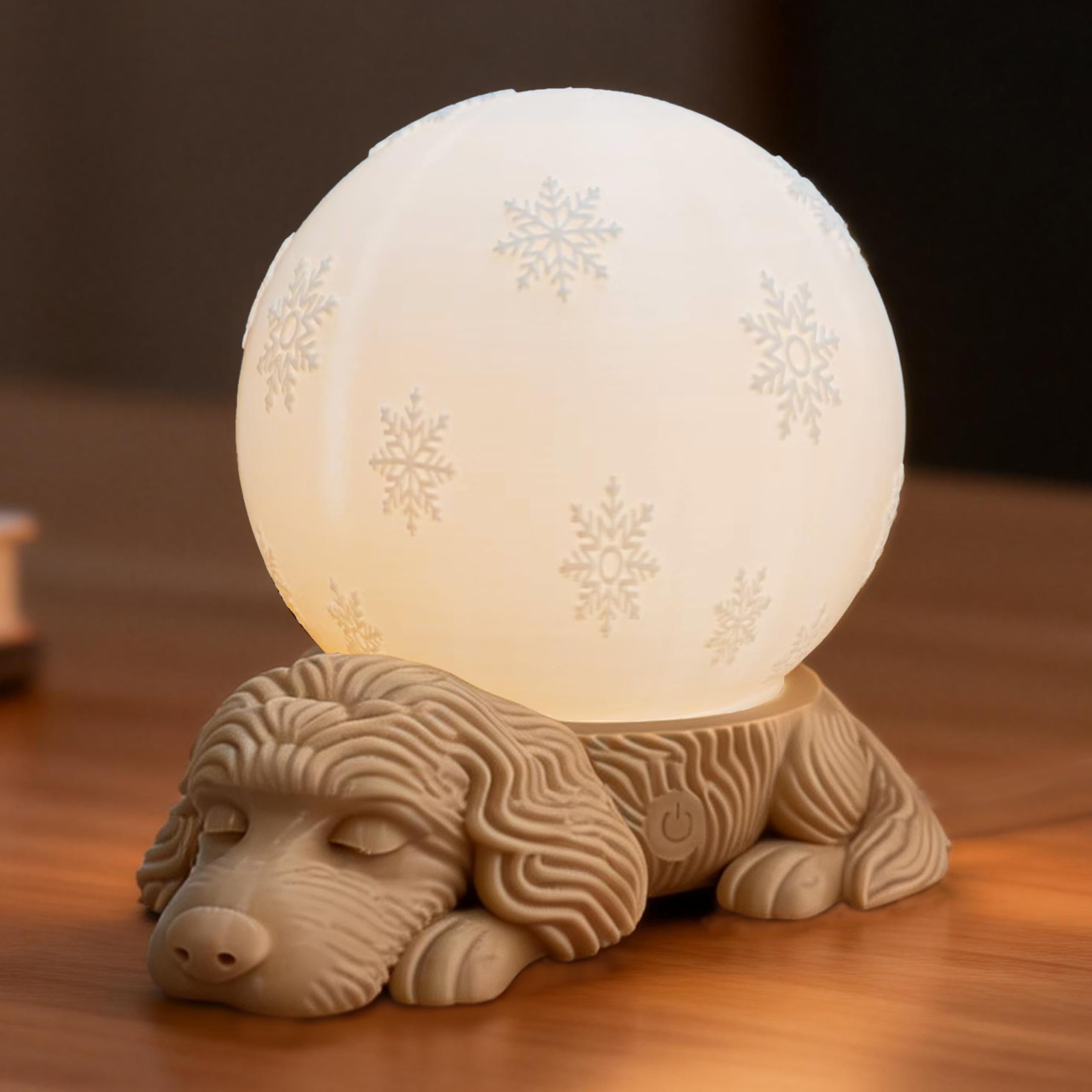 WISUCL Cute Dog Lamp, Touch Control Battery Operated Bedside Lamp for Bedroom, Adjustable 3 Color Temperatures Rotatable Table L