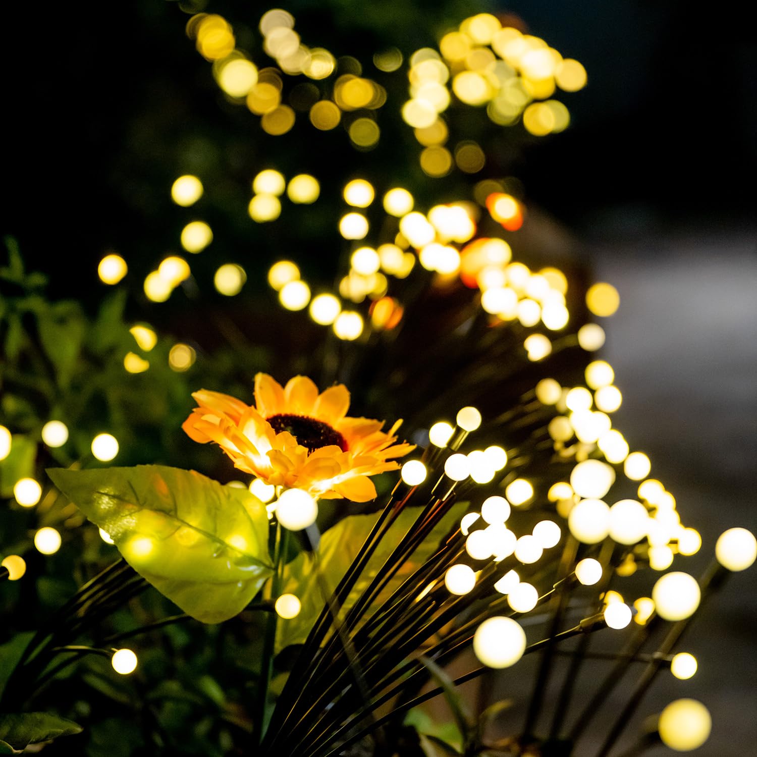 Zfnn Solar Lights Outdoor 6 Pack - 36 Leds Warm White Waterproof Firefly Pathway Decorations