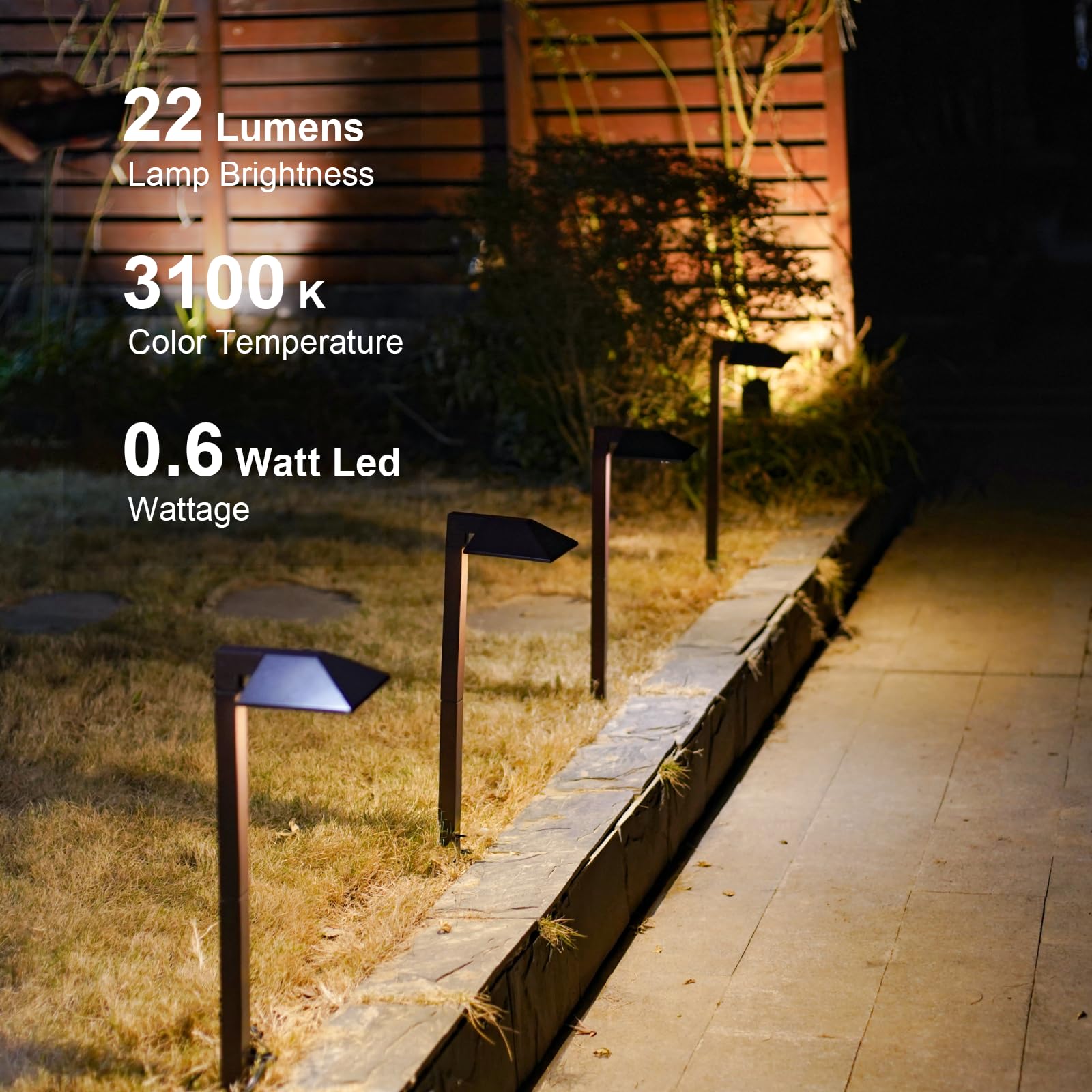 Goodsmann Low Voltage Landscape Path Lights 0.6W Led Sidewalk Landscape Lighting 22 Lumen Outdoor Electric Walkway & Pathway Lig