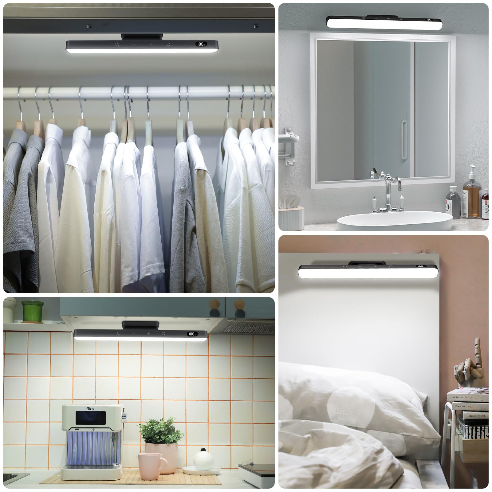 Willed 5W Dimmable Mirror Lights,3 Colors Adjustable Makeup Light With 120 Led,2500Mah Rechargeable Under Cabinet Led,Stick On T
