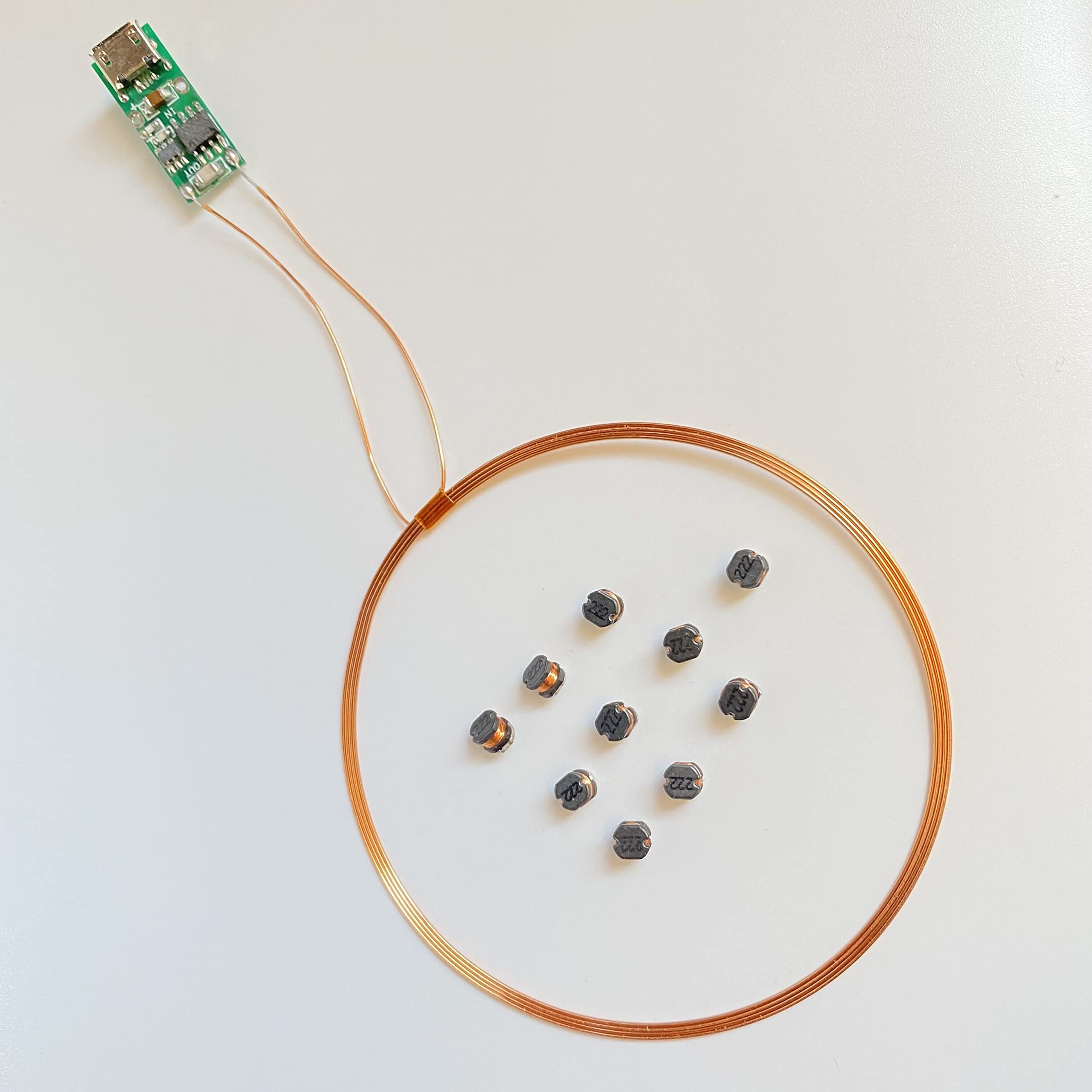 Taidacent Micro USB 50mm Remote Wireless LEDs and Coil Inductive Induction Led Lamp Light Up Wireless Charger/Charging Kit for M