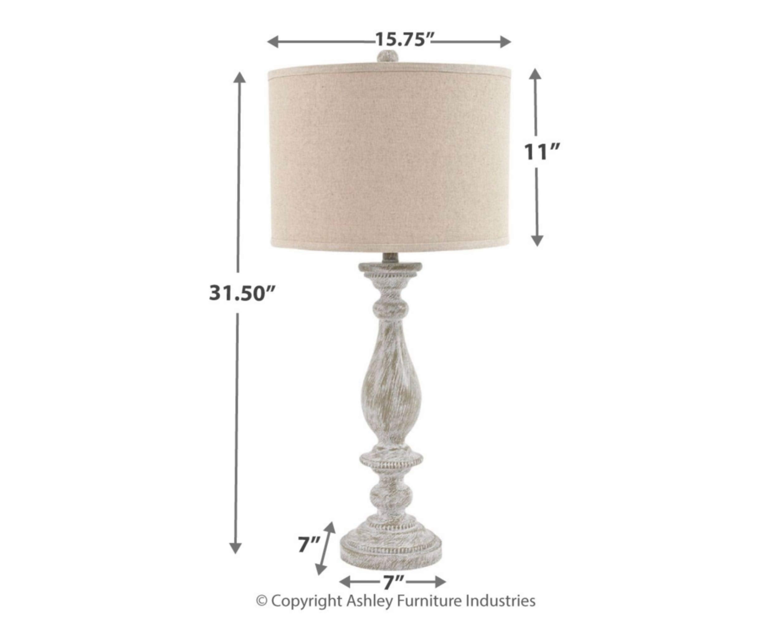 Signature Design by Ashley Table Lamp Set of 2, Cast Resin, White, Model L235344
