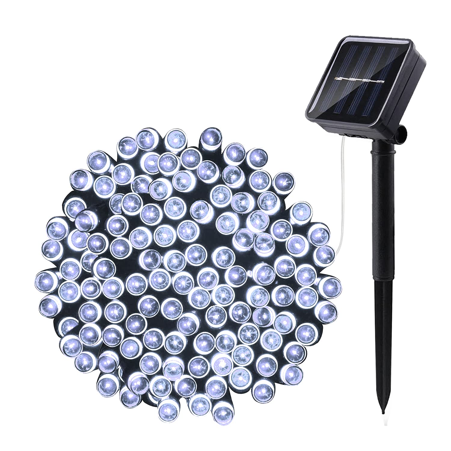 L Lampop 39Ft Solar String Lights, 100L Waterproof Fairy Lights, 8 Modes, Cool White