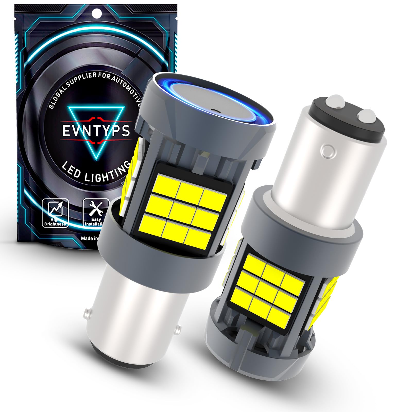 evntyps 1157 LED Bulb, Canbus Error Free, 6000K White, Aluminum, 1157/2357 Size, 2pcs