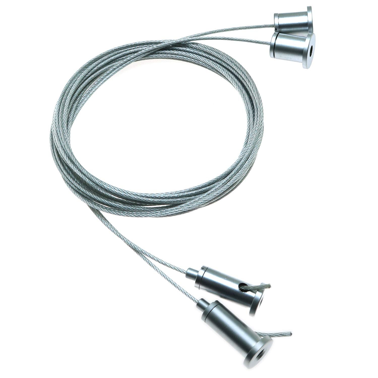 Longdex Light Suspension Cable 2Pcs 2M/6.56Ft Adjustable Pearl Chrome Stainless Steel Suspension Wire Cables Hanging Chains For Restaurant Shop Home Lights