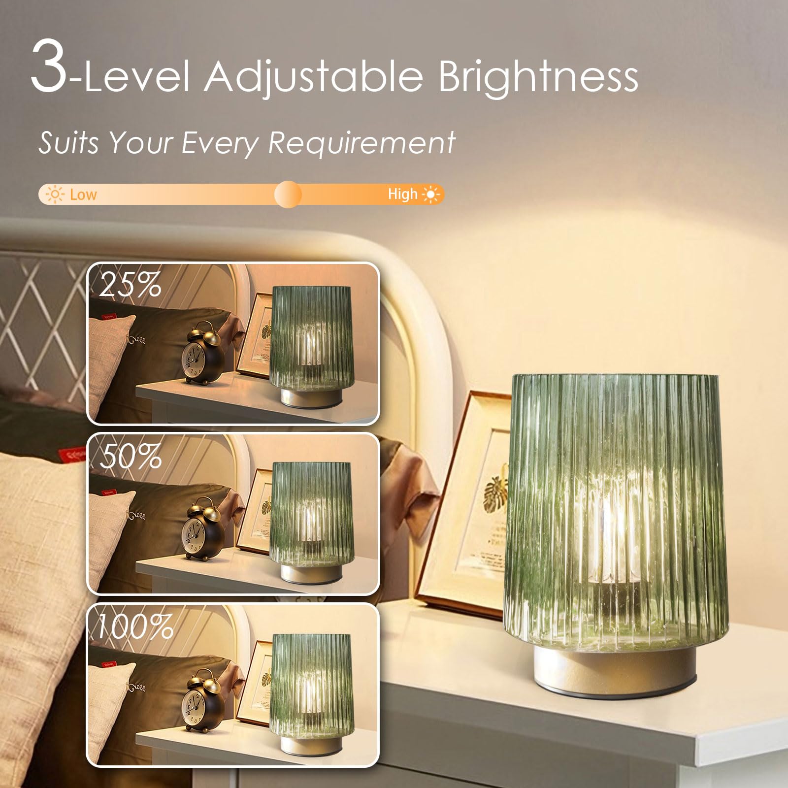 ULAROOM Dorm Battery Operated Lamp with Remote Control for New Home Decor,Cordless Dimmable Brightness Small Decorative Lamp wit