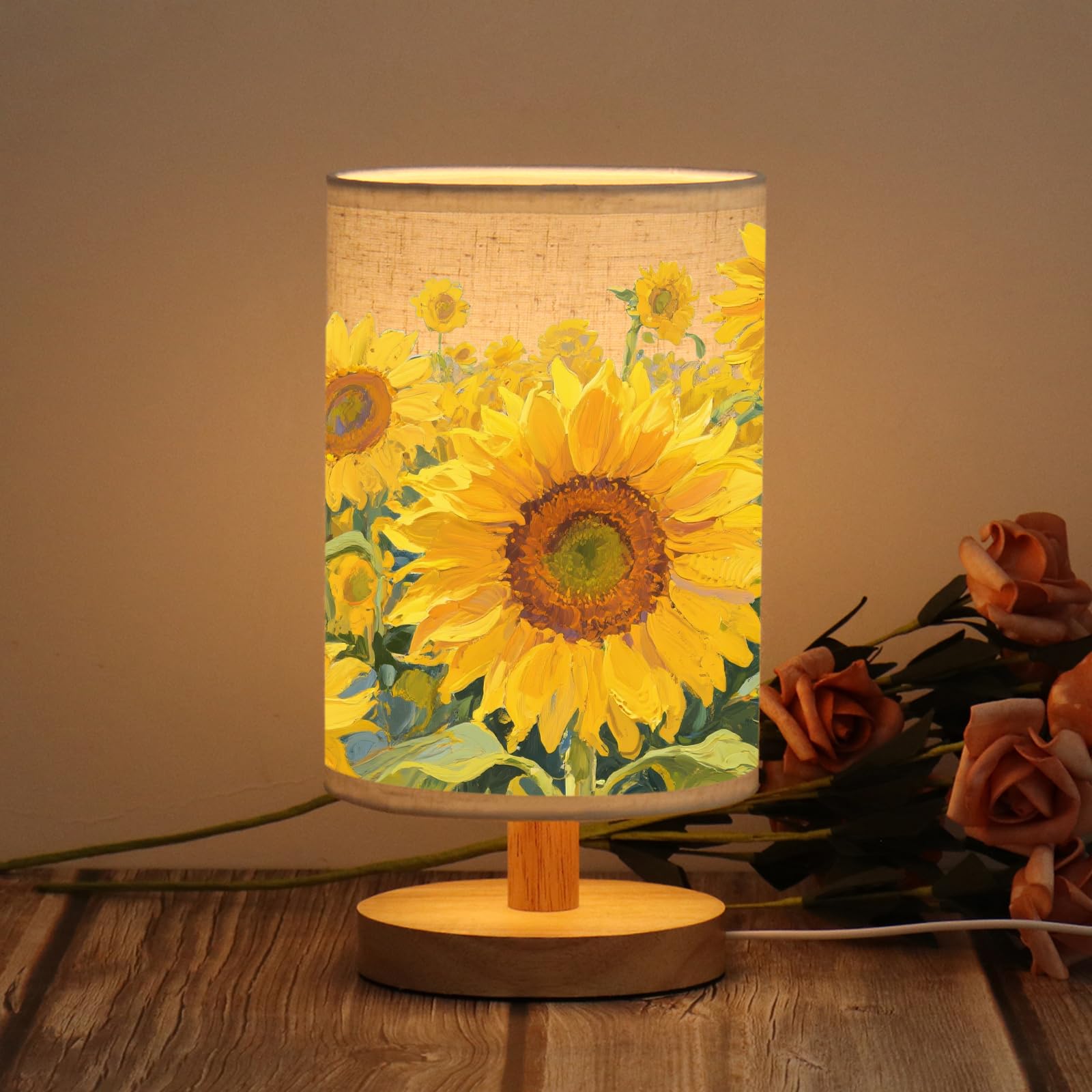 WSYEAR Sunflowers Flower Lamp, Birthday Gifts for Women Small Night Light,Mothers Day Valentines Day Ideal for Bedroom Decor Sun