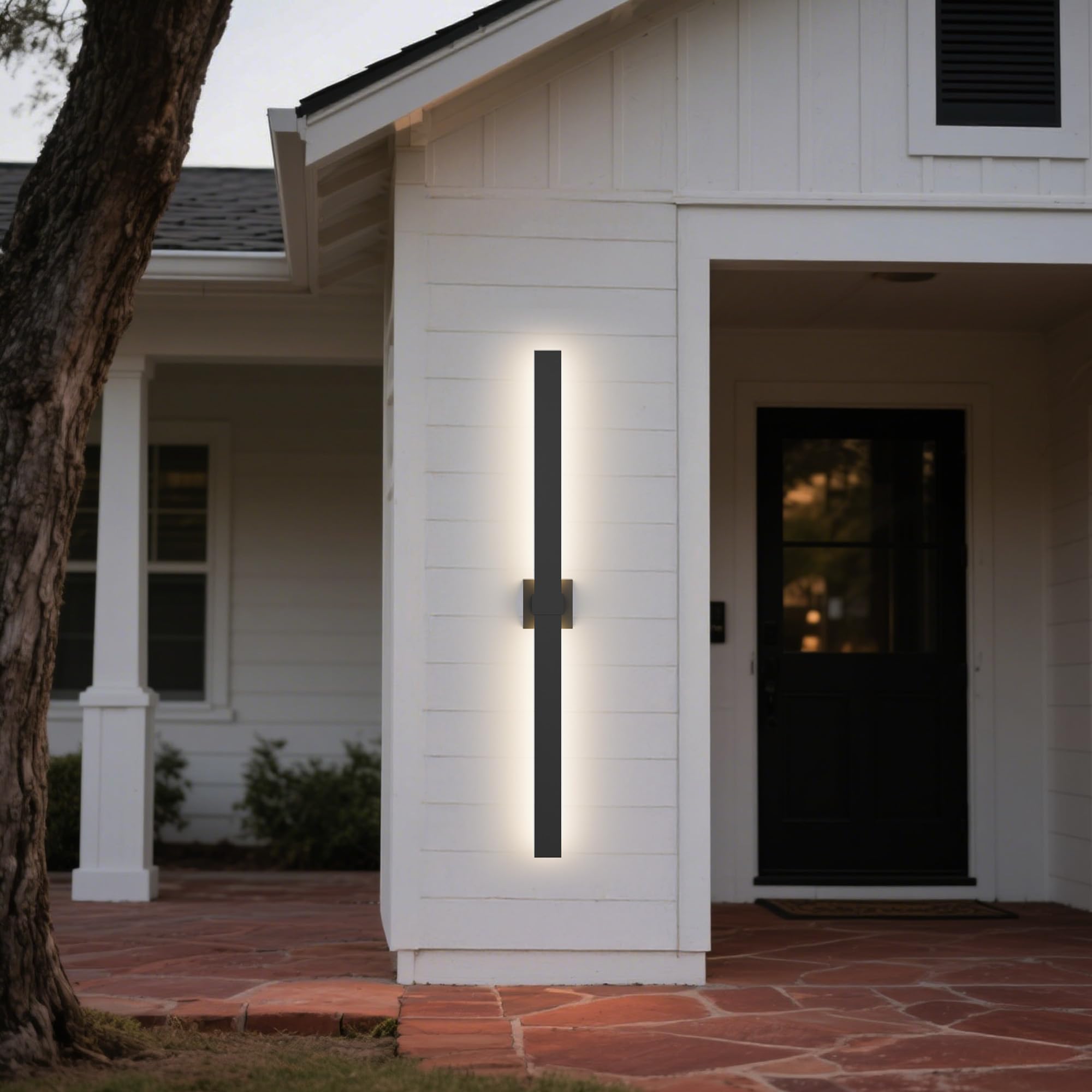 Lamqee 47.2 In Aluminum Long Outdoor Wall Lights  3000K 1760Lm Led Waterproof Ip65  Modern Exterior Lighting Fixture Linear Outdoor Sconce Wall Mount Outside Lighting For House Porch Patio Garage Door