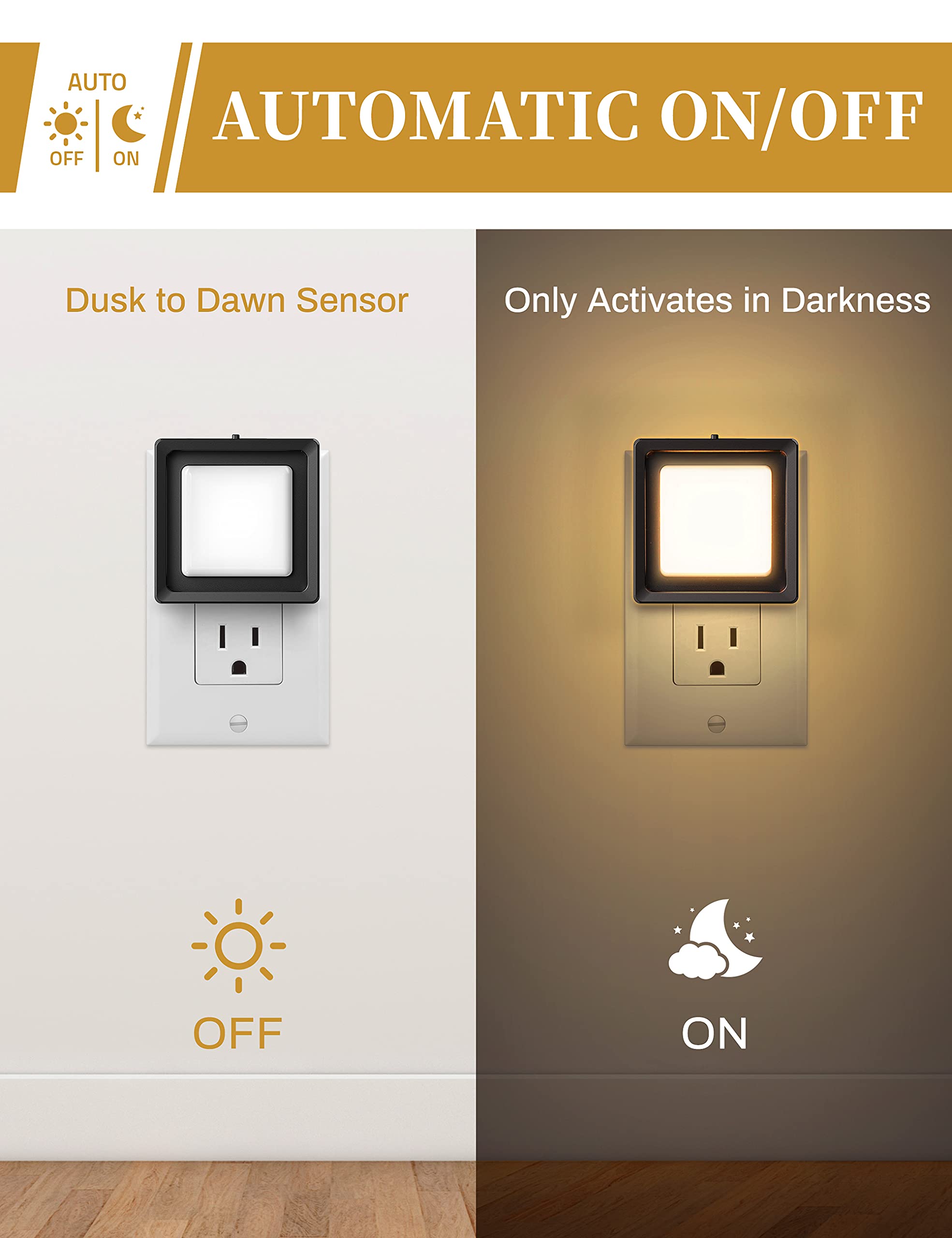 Led Night Light, Doresshop Night Lights Plug Into Wall [4 Pack] With Dusk-To-Dawn Sensor, Dimmable Nightlights, Adjustable Brigh