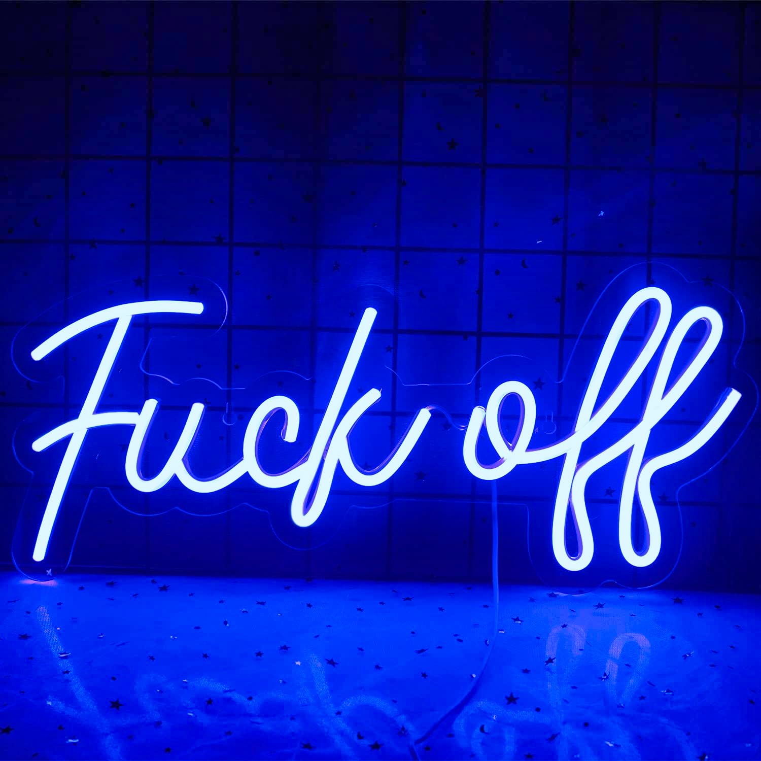 LUCUNSTAR Neon Sign for Wall Decor, Blue LED Light, Acrylic, NS-DC-word model, USB/Switch Operated, Ideal for Bedroom and Party Decor