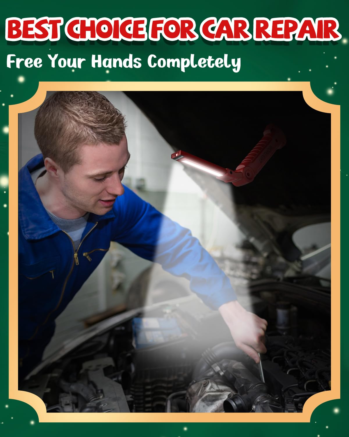 Coquimbo Tool Gifts For Men, Rechargeable Flashlight Led Work Lights Grill Light With Magnetic Base 5 Modes 360? Rotate Mens Dad