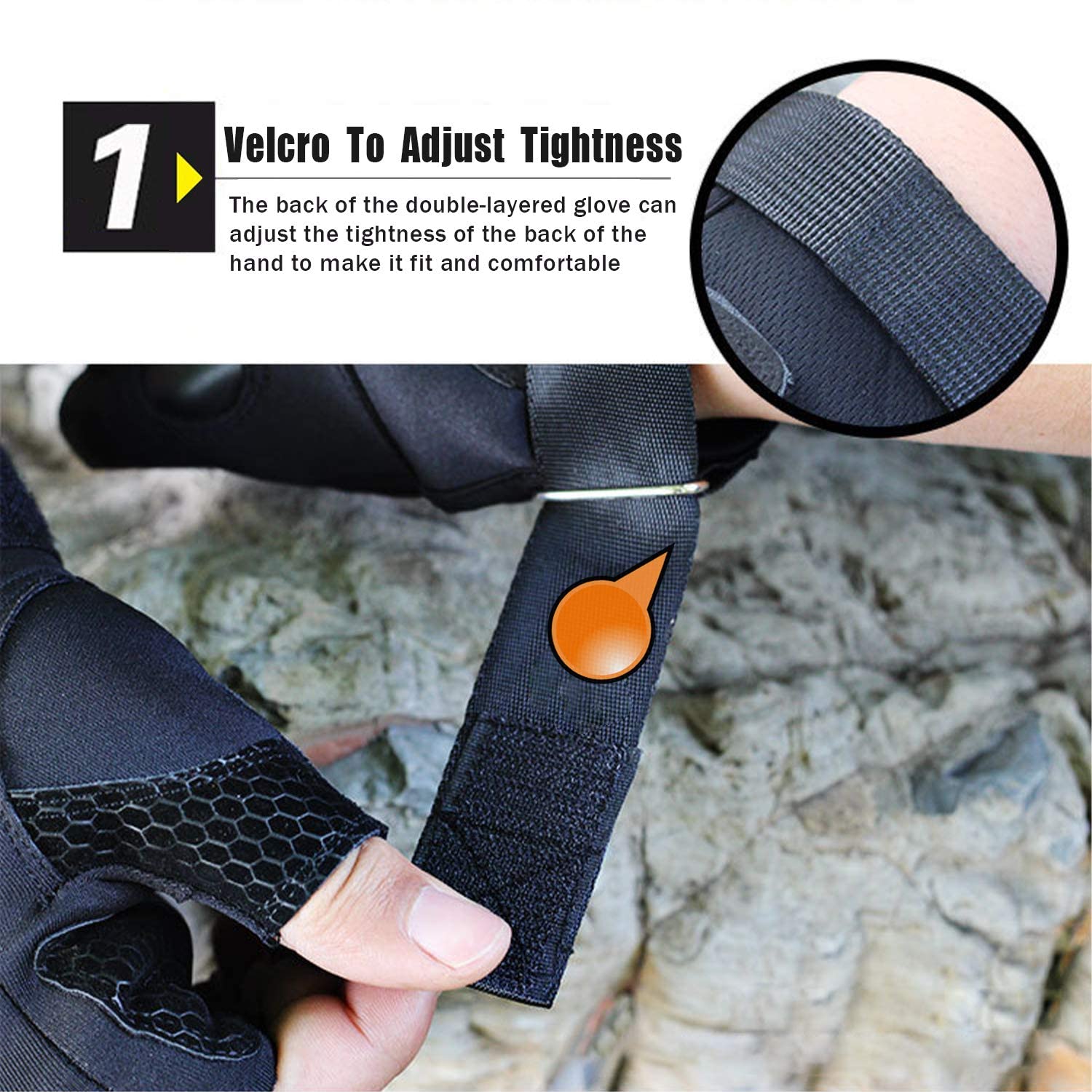Cyuanxgr LED Flashlight Gloves, Half Finger Lighted Gloves Gifts for Men Women, Flashlight Gloves with 8 LEDs Stocking Stuffers