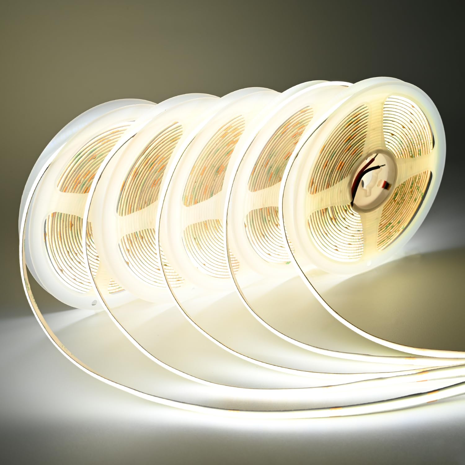 COB LED Strip Light DC 12V LED Strip Light Flexible Super Bright LED Strips, 5Pack 16.4FT 6000K Cool White CRI 90+, 480LEDs/m Hi