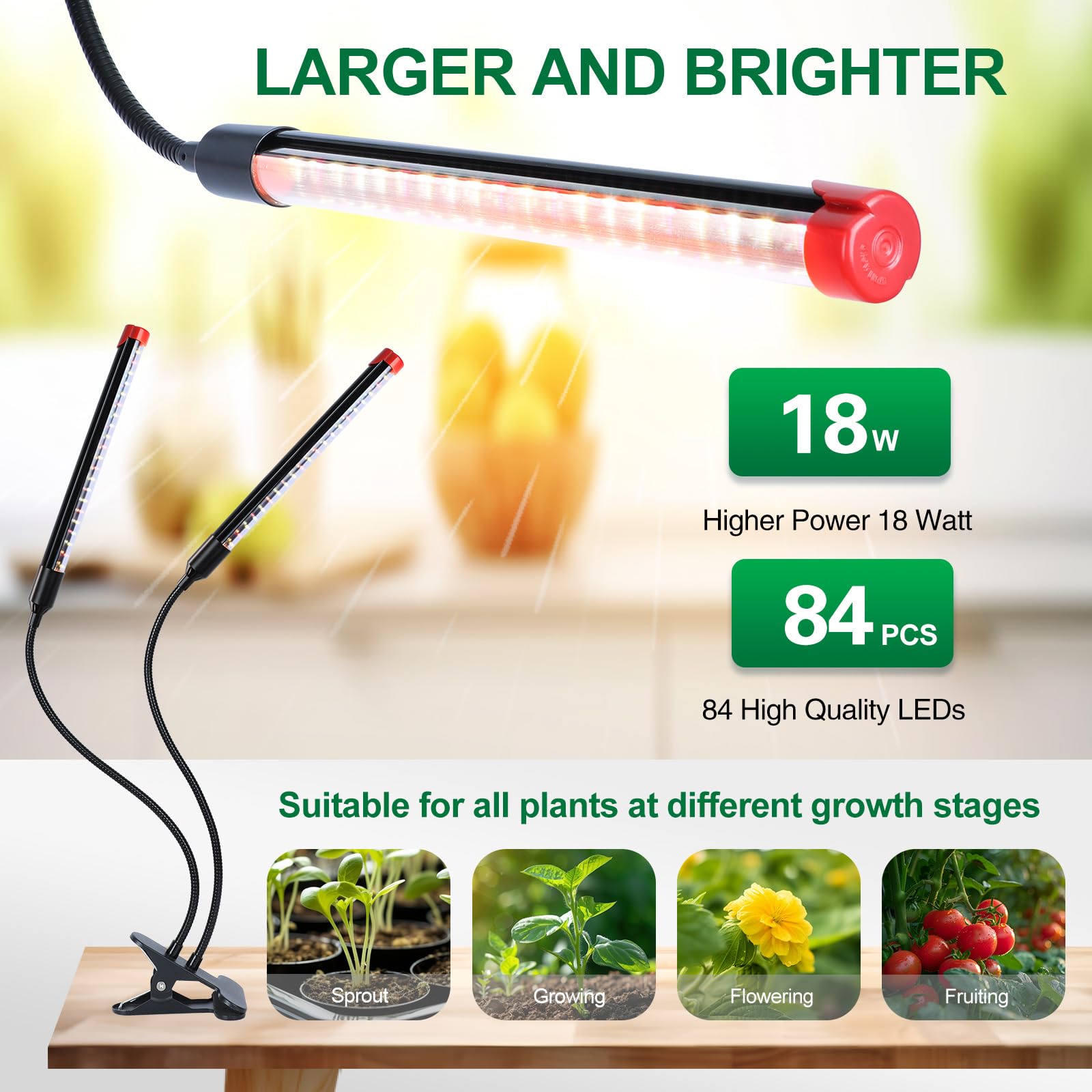 Clip Grow Lights For Seed Starting With Timer, Full Spectrum Brightest Plant Growing Lamps For Indoor Plants, Bonsai, Seedlings,