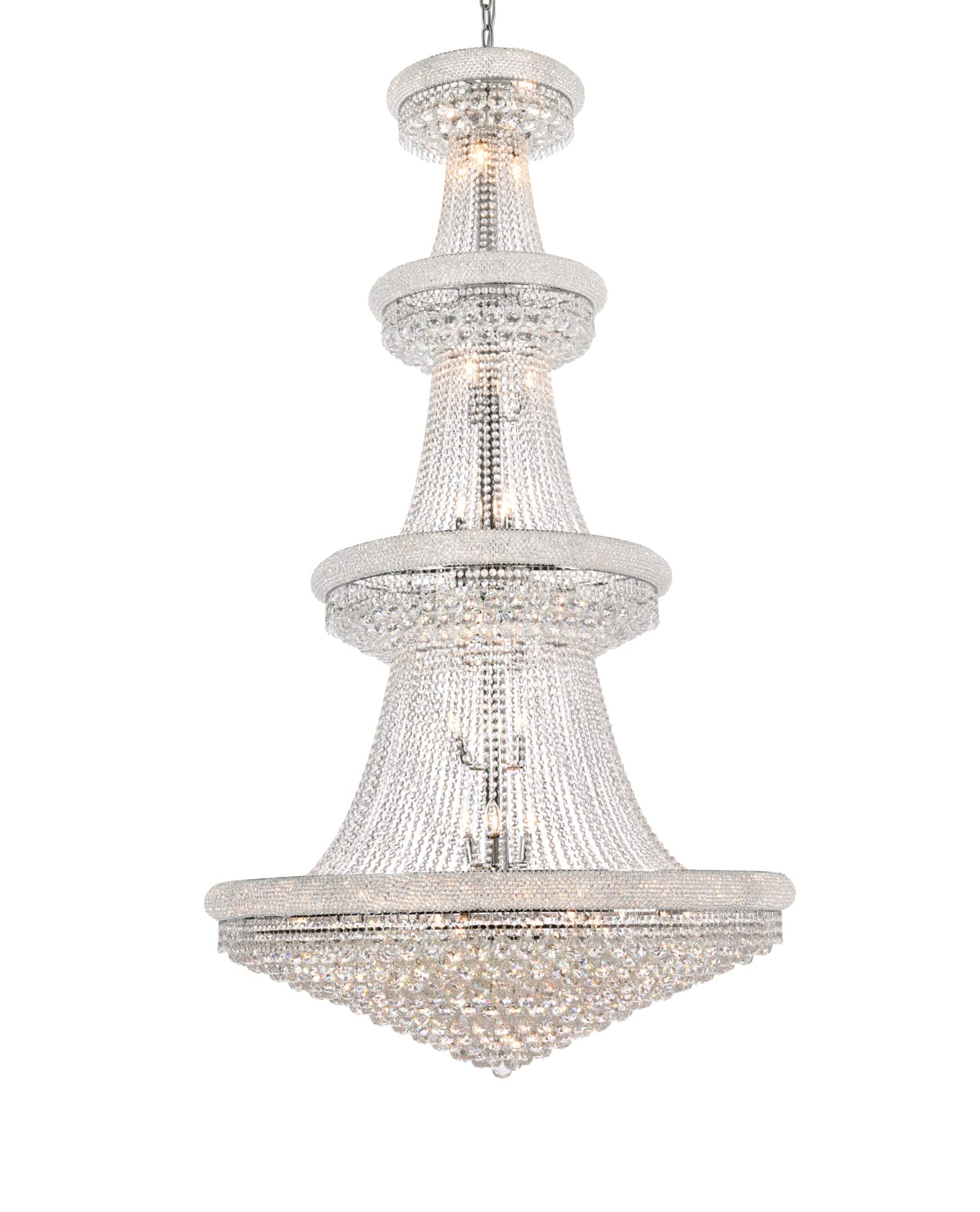 Elegant Lighting Value Primo Collection Chandelier D:48in H:86in Lt:42 Chrome Finish (Royal Cut Crystals) Chrome