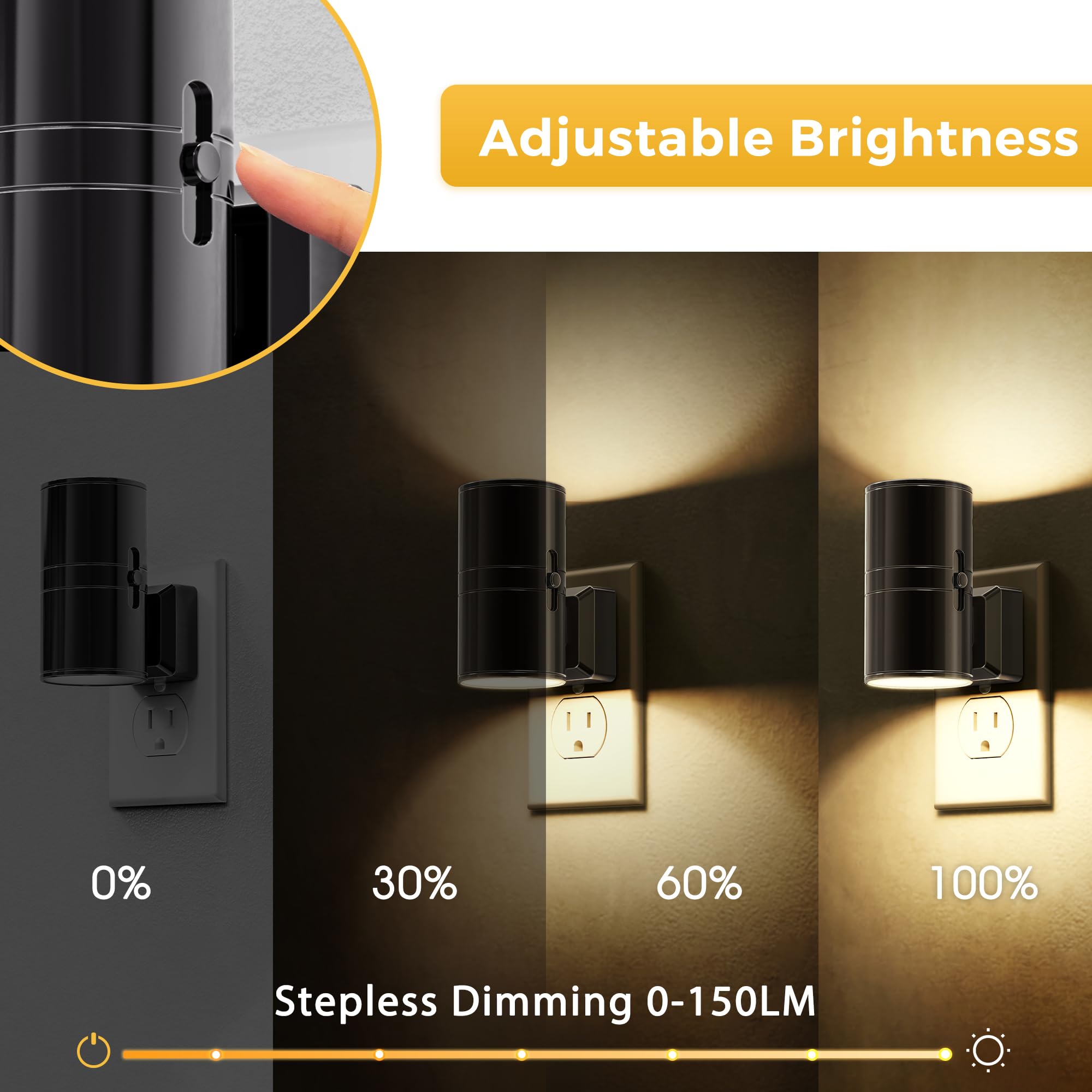 L Lohas Led Night Light, Automatic Night Lights Plug Into Wall, 2 Pack Nightlights With Light Sensor, 3000K Soft White 0-100Lm D