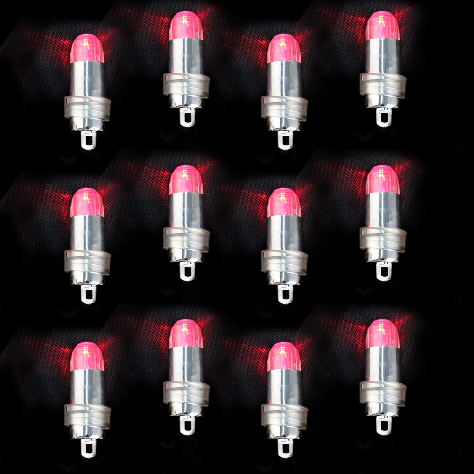 Acmee LED Balloon Light, Non-Blinking Party Lights, Red, Pack of 12, Plastic, Model GM032R-12