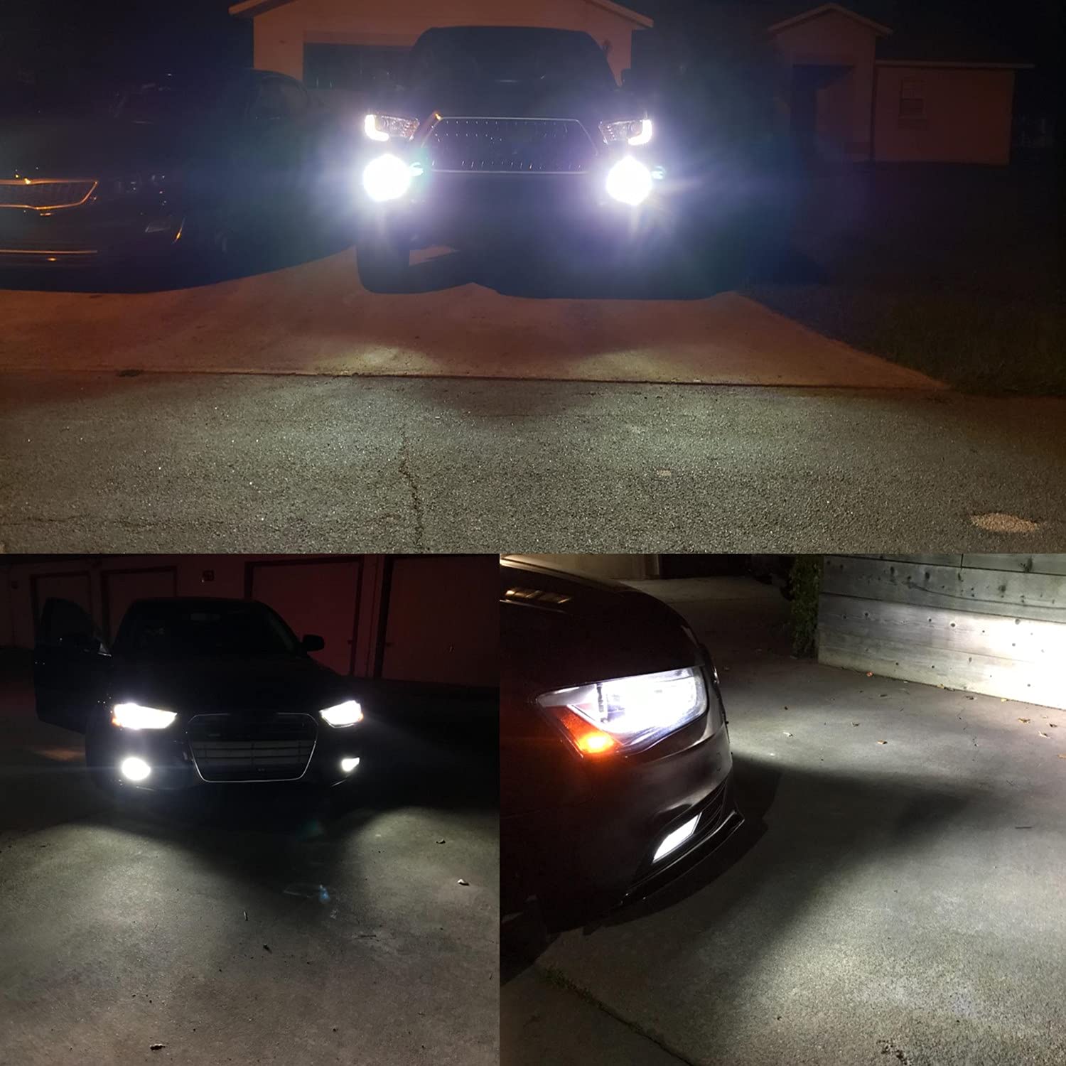 Alla Lighting Super Bright H10 9145 LED Fog Lights Bulbs, 6000K Xenon White 2800lm PY20D Base 9140 9155 5730 33-SMD 12V Fog Ligh