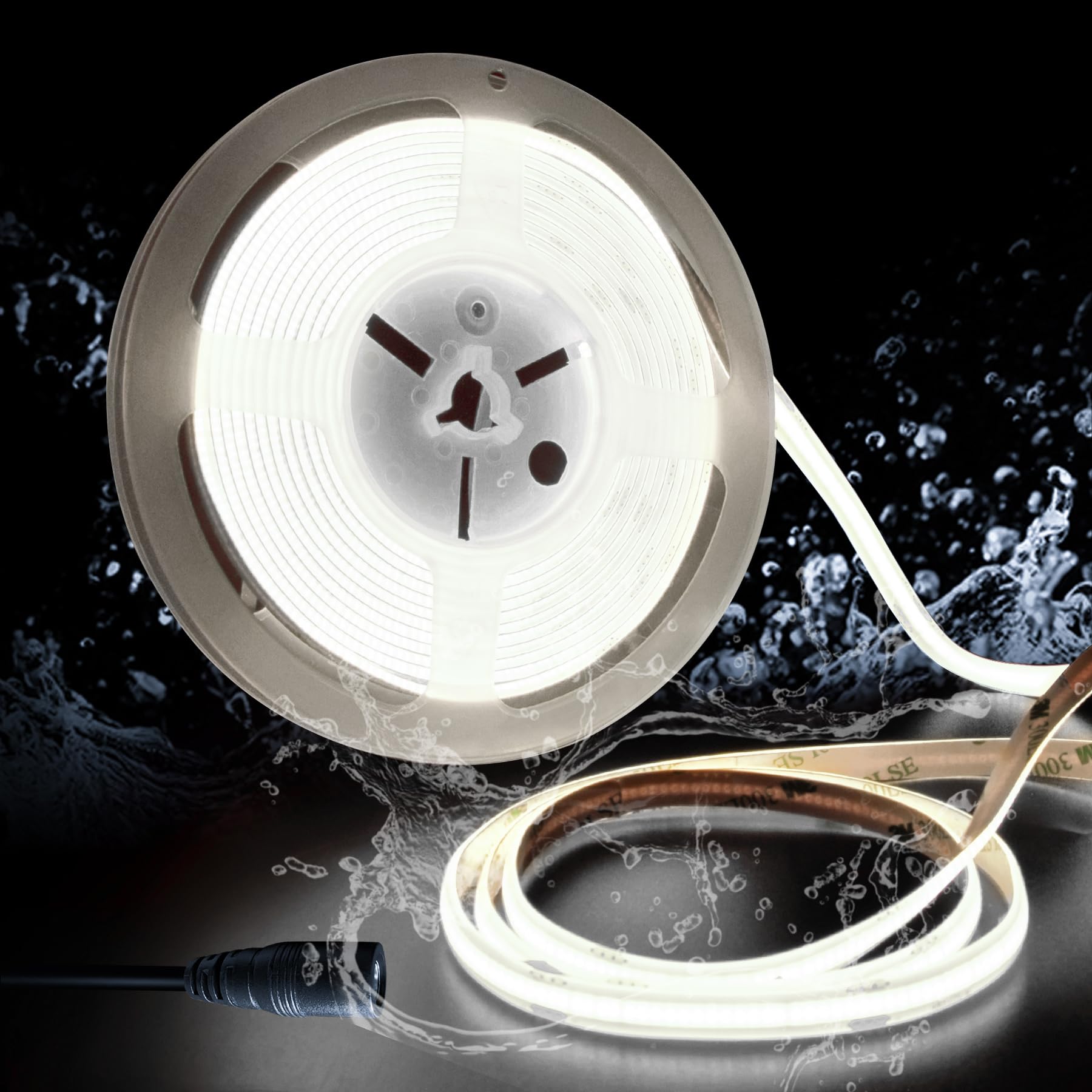 Pandery COB LED Strip Lights,24V Daylight White 6000K,Ip67 Waterproof led Light Strip,480LEDs/M,16.4ft/5M,CRI90+ Outdoor led Str