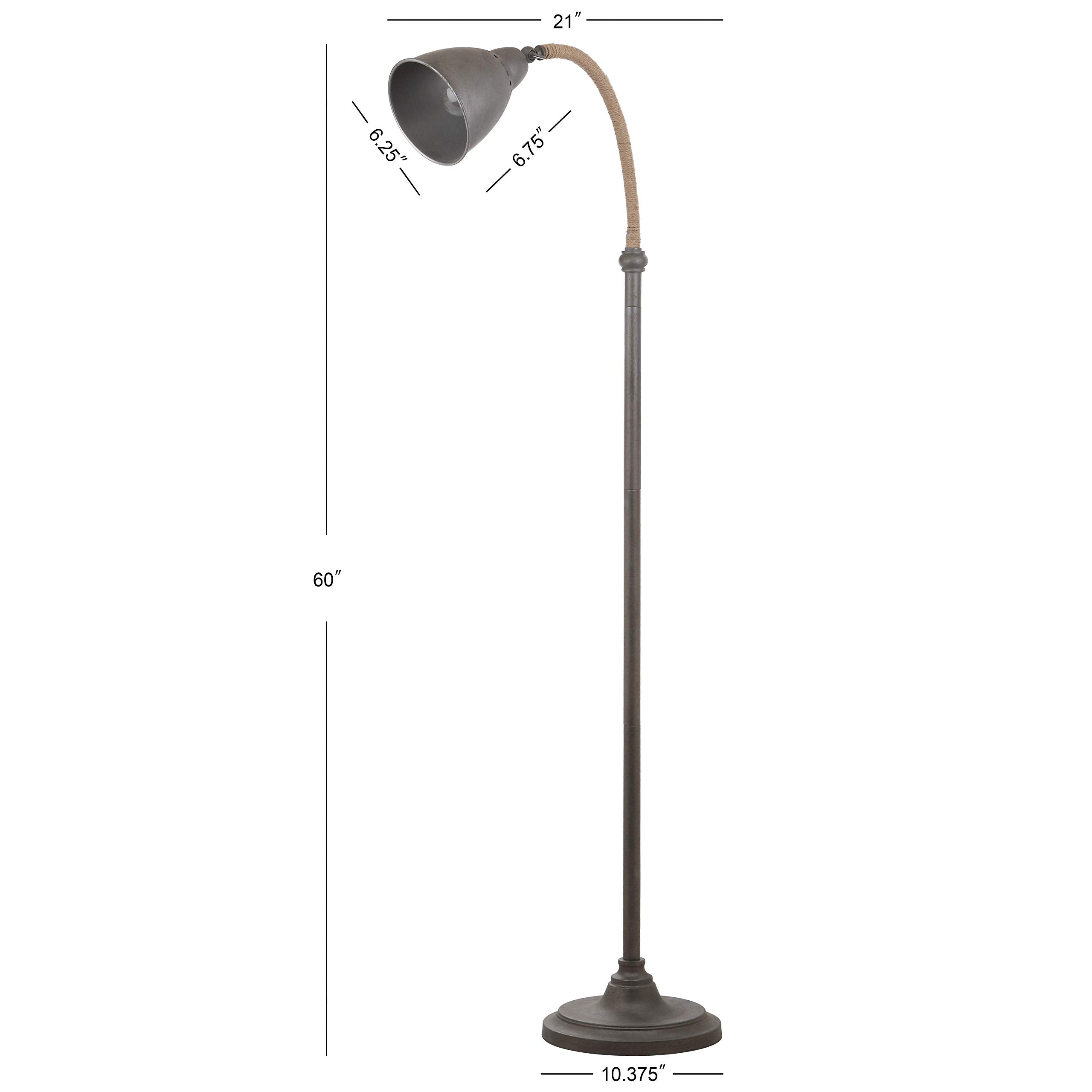 Safavieh Naldo 60in Floor Lamp, Dark Grey Metal, Model FLL4011A