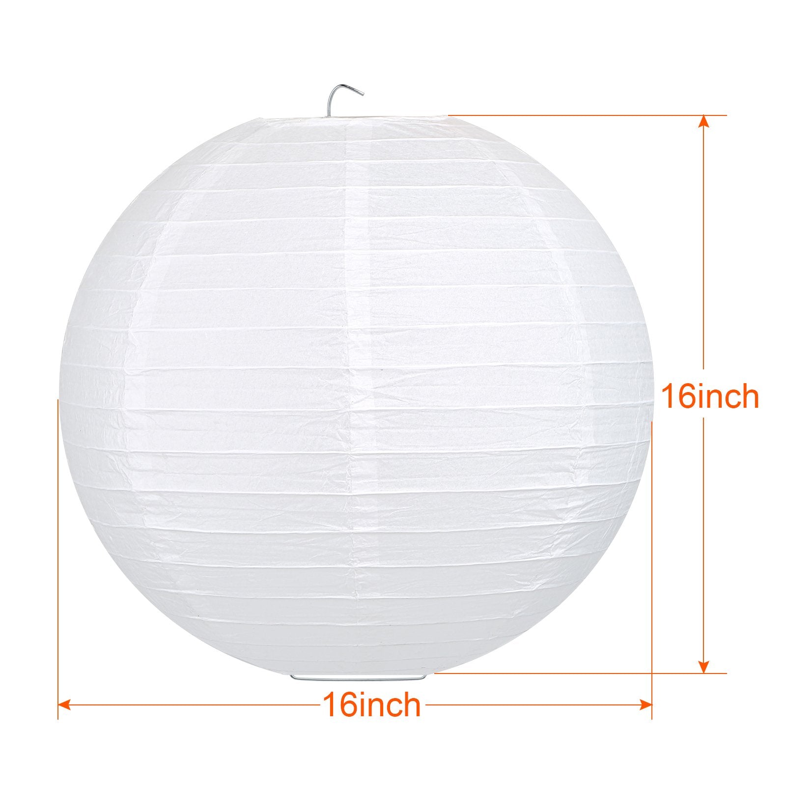 Lihao 16 Inch White Round Paper Lanterns (10 Pack)