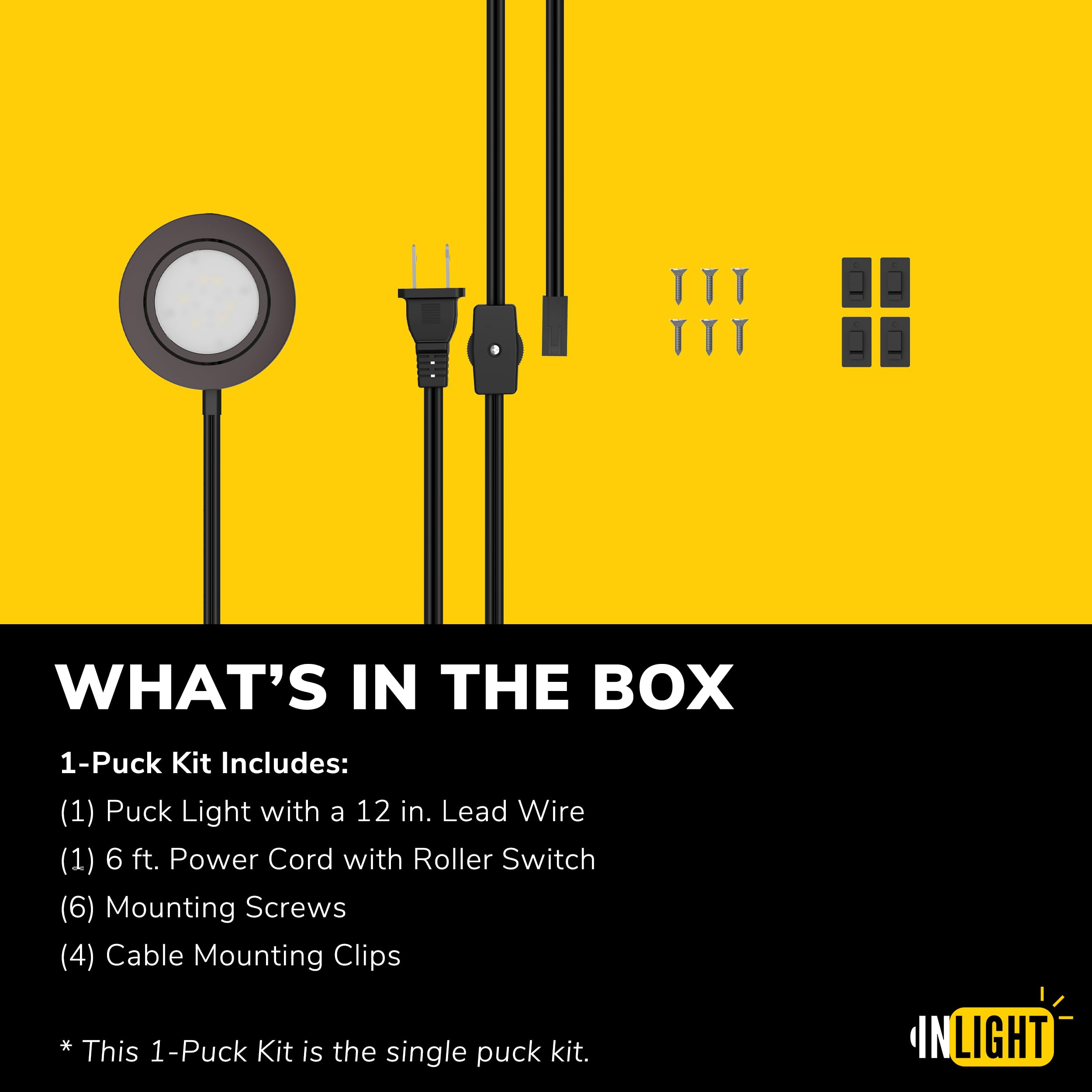 Getinlight 2.75&quot; Wide 4000K Swivel And Dimmable Wired Led Puck Lights Kit, Plug-In Or Hardwired Installation, Recessed Or Surface Mounted, Bronze Finished,In-0107-1S-Bz-40