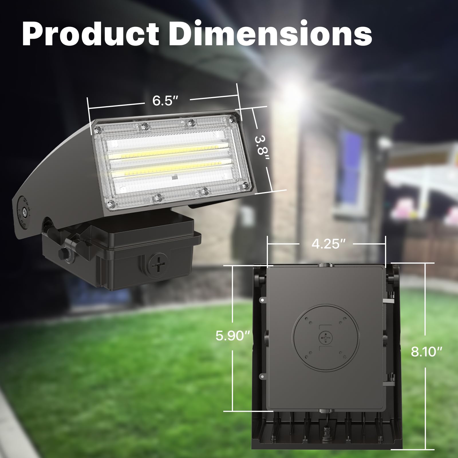 Hyperlite Led Wall Pack 40W: 5200Lm 5000K 0-90Adjustable Etl Certified - 2Pack Wall Pack Lights Outdoor Led Small Wall Pack Down