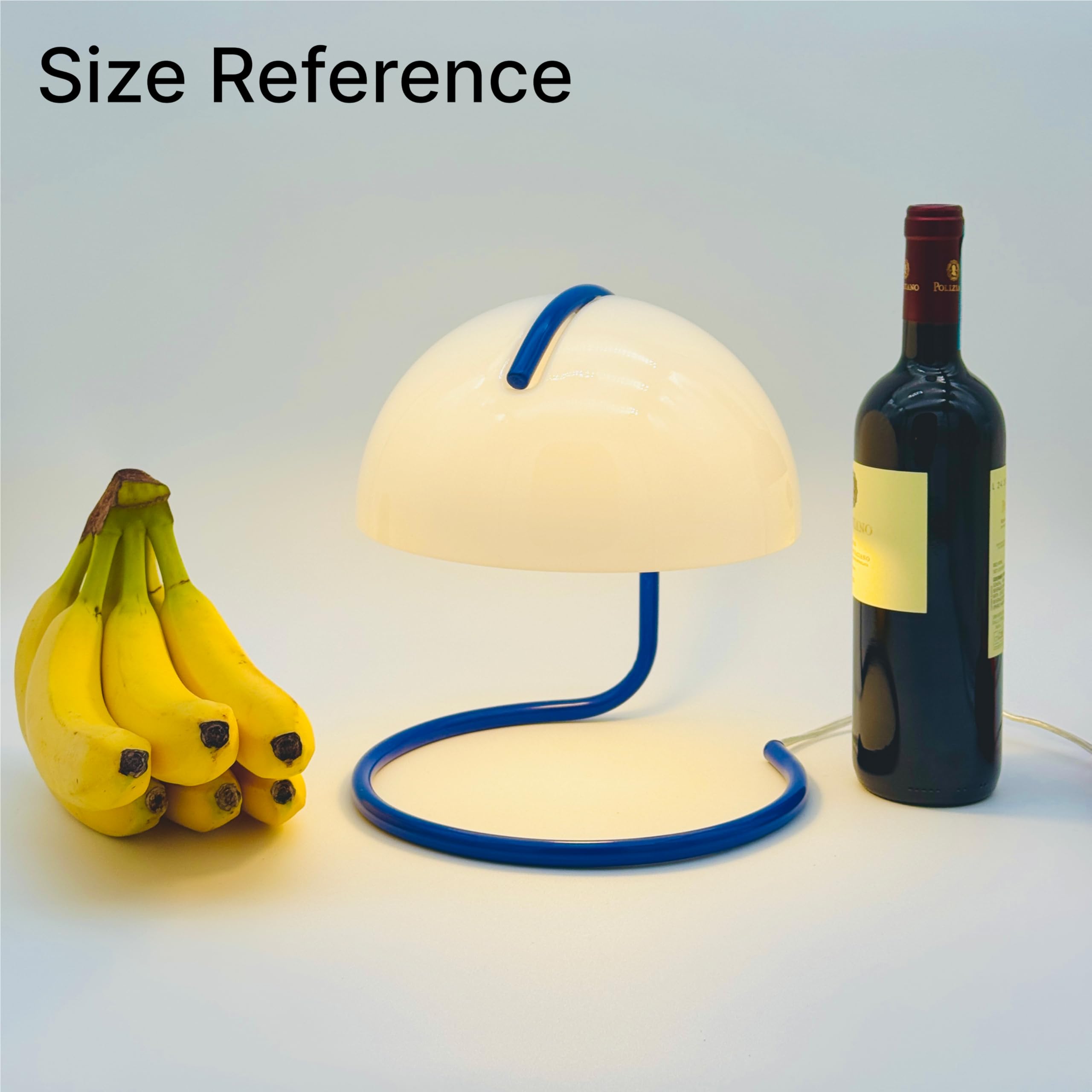 Lotus Atelier Blue Bauhaus Light | Retro Mushroom Table Lamp For Room Aesthetic Modern Lighting For Bedroom | Mid Century Modern | Living Room Decor & Bedroom Decor (10.5 H X 9.5 W) (Blue)