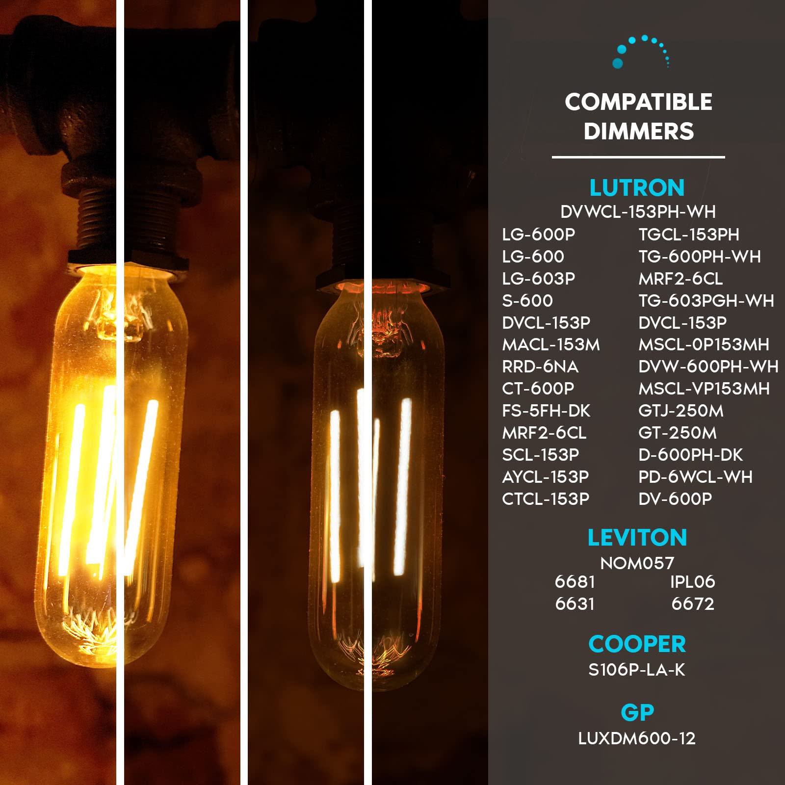LUXRITE Vintage T9 LED Tube Light Bulbs 60W Equivalent 5W Clear Glass 2700K Warm White 4 Pack E26 Base UL Listed