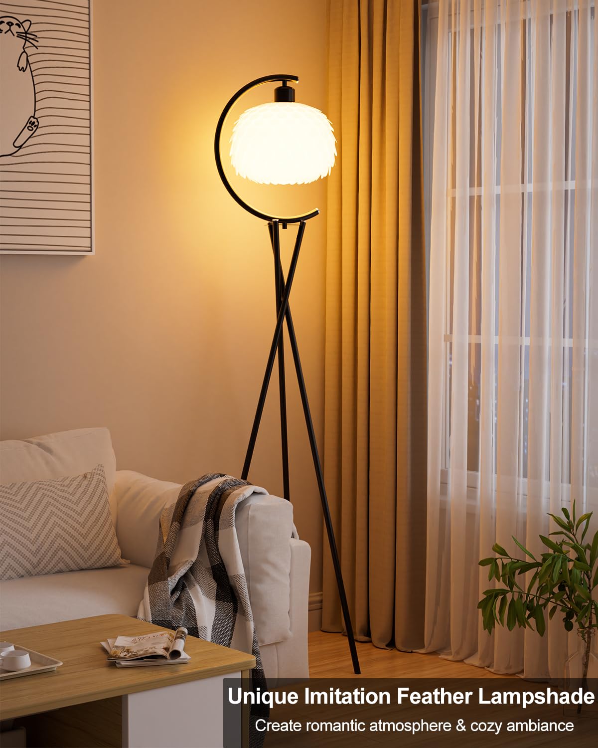 Lightdot Globe Floor Lamp, Dimmable, 5PCS 3000K G9 Bulbs, Metal, White, Mid Century Modern, Model YRFLL-G9XX--B-64