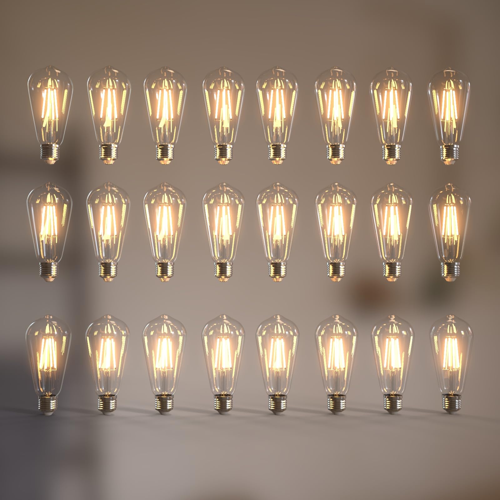 Jensense Edison Bulbs 6W E26 Led Bulb 60 Watt Equivalent, Vintage Led Light Bulbs Cri90+ St19, Dimmable Clear Light Bulbs, 2700K