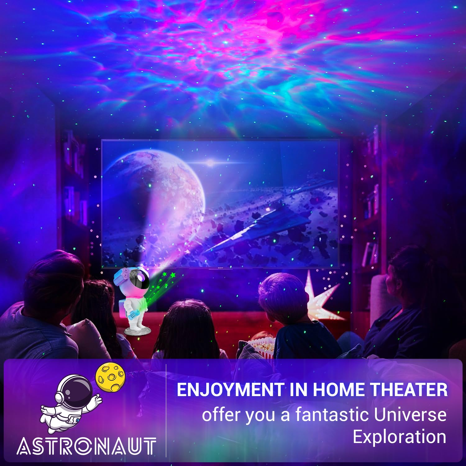 Astronaut Galaxy Star Projector Led Night Light For Bedroom,Auyle Star Projector Night Light Projector Led Ceiling Ambient Lamp