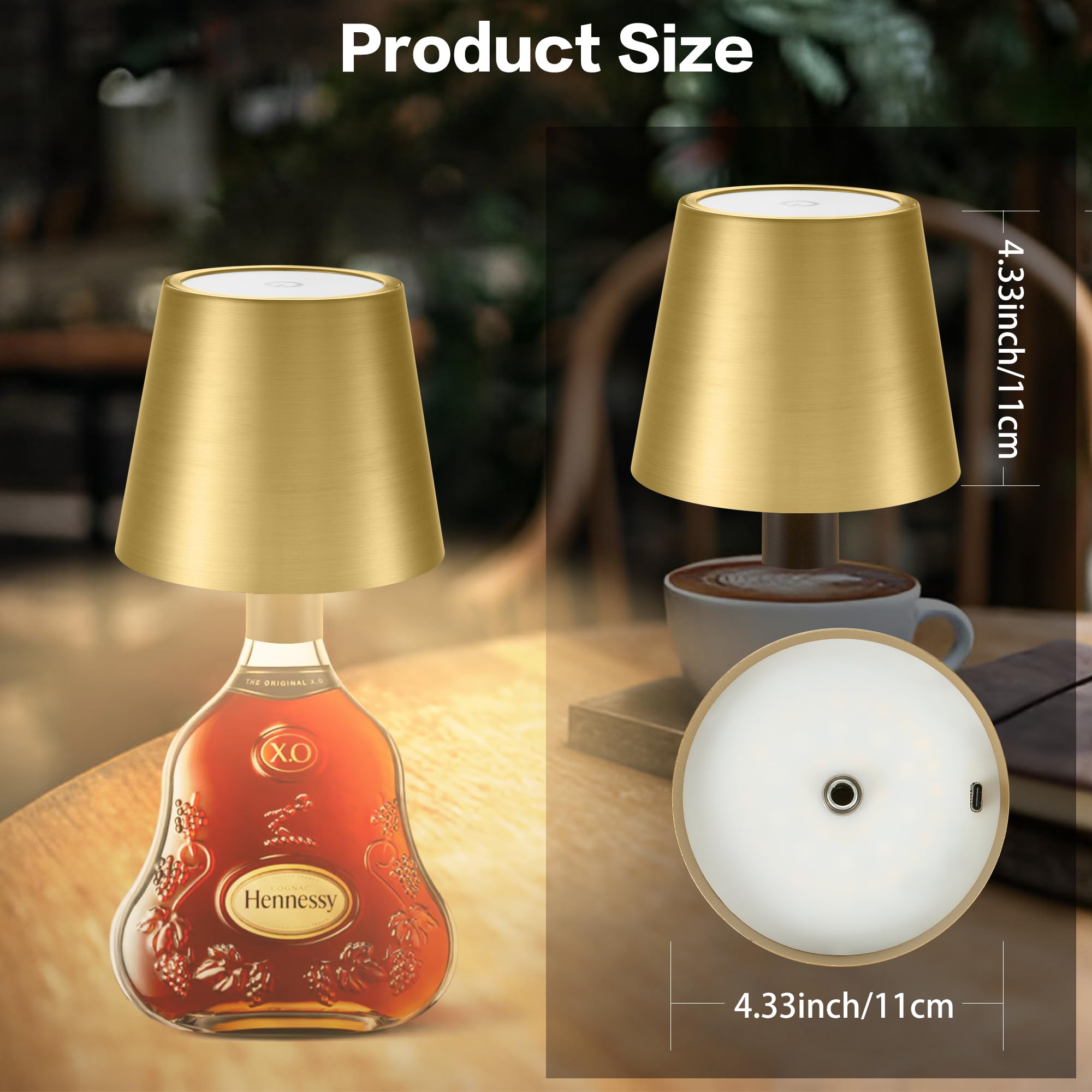 Bottle Lamp, Wireless Wine Bottle Lights With Remote 3 Color Temperature Wine Light Built-In 5000Mah Rechargeable Battery Cordle