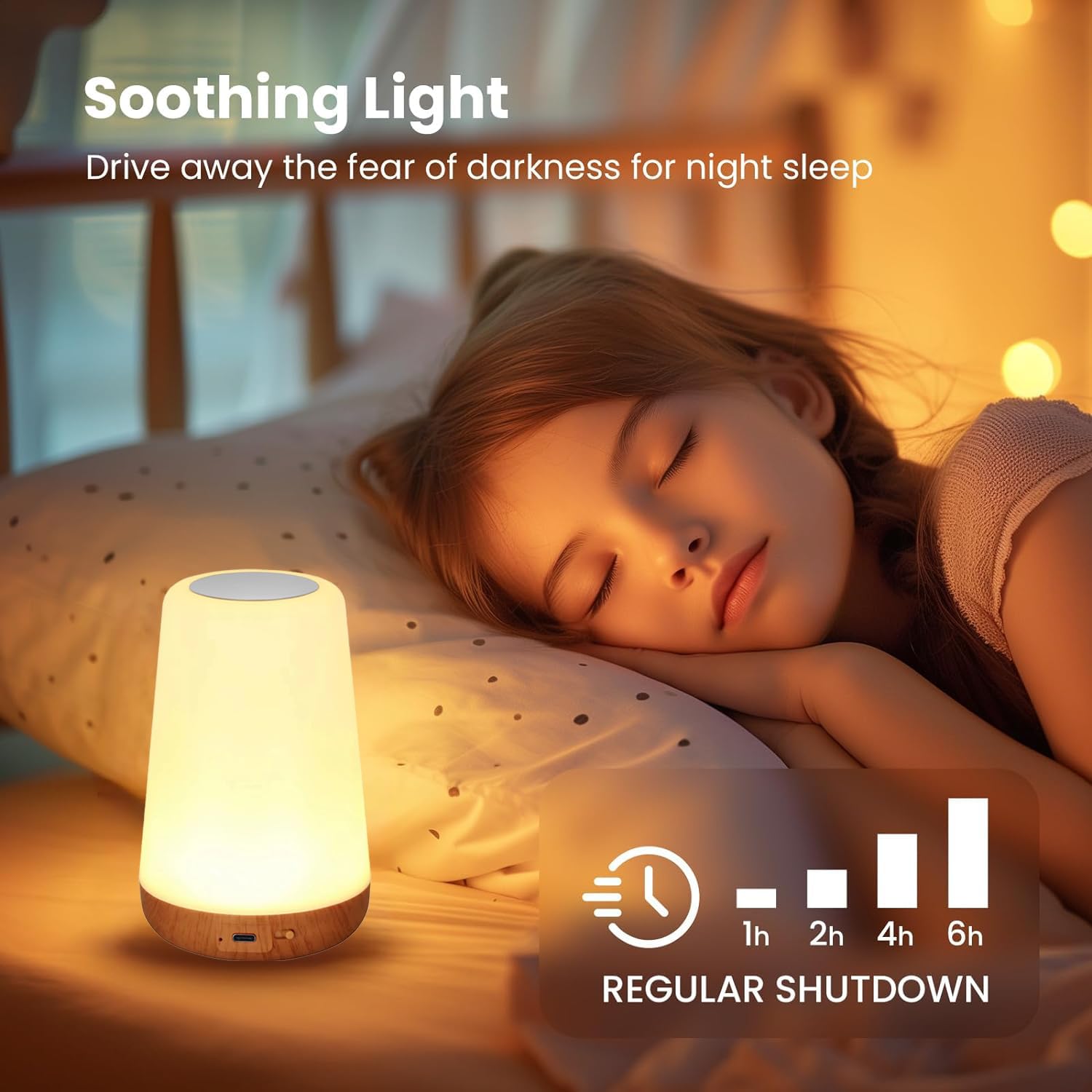 Lhyuetong 2-Pack Led Bedside Touch Desk Light,Small Night Light, Portable Desk Edge Light With 13 Rgb Colors, Night Light For Be