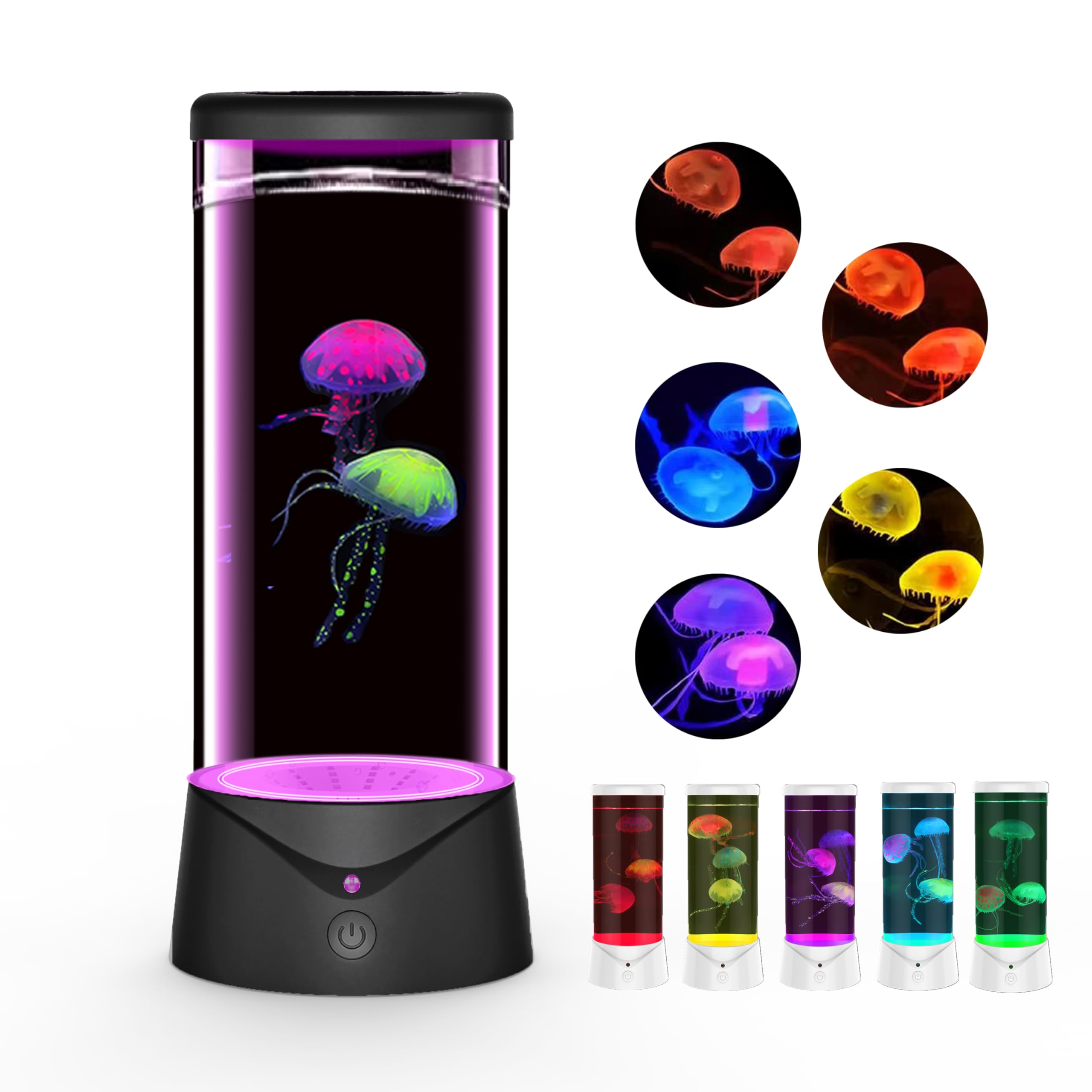 BiKiBao Jellyfish Lamp with 9 Color Changing 2 Mode Portabe Jelly Fish Night Light Tank LED Mood Lamp Home Decor for Room Office