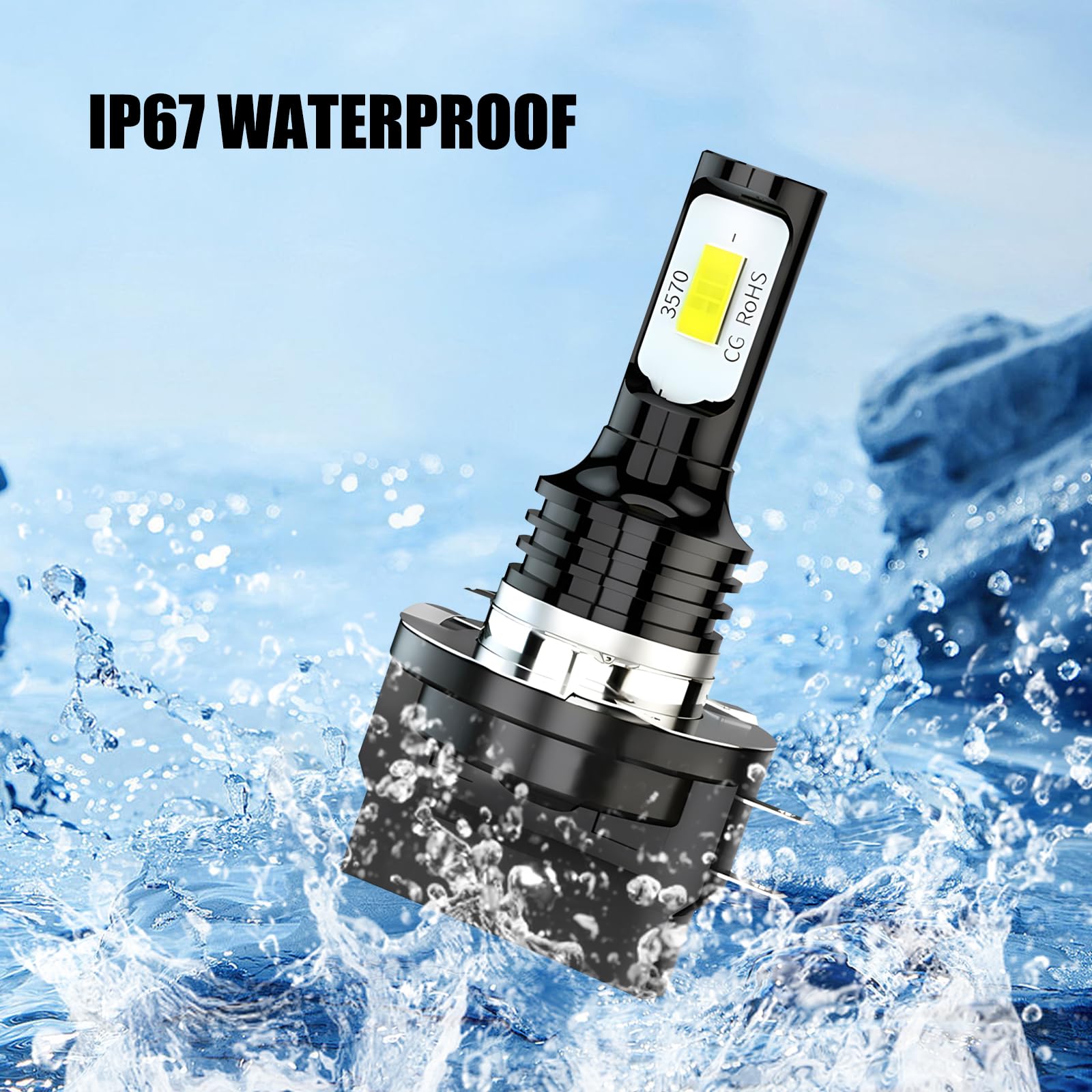 Yumfugu H11B Car Fog Light Bulbs, 6000K 4000LM Super Bright, Plug and Play, 2 PCS, White