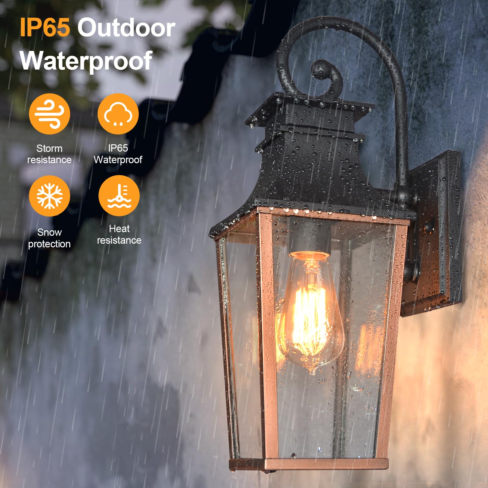Alvime Outdoor Wall Lights Fixture, Exterior Wall Lanterns, Waterproof&All-Weather Sconce, Porch Outside Lamps For Entryway, Hou
