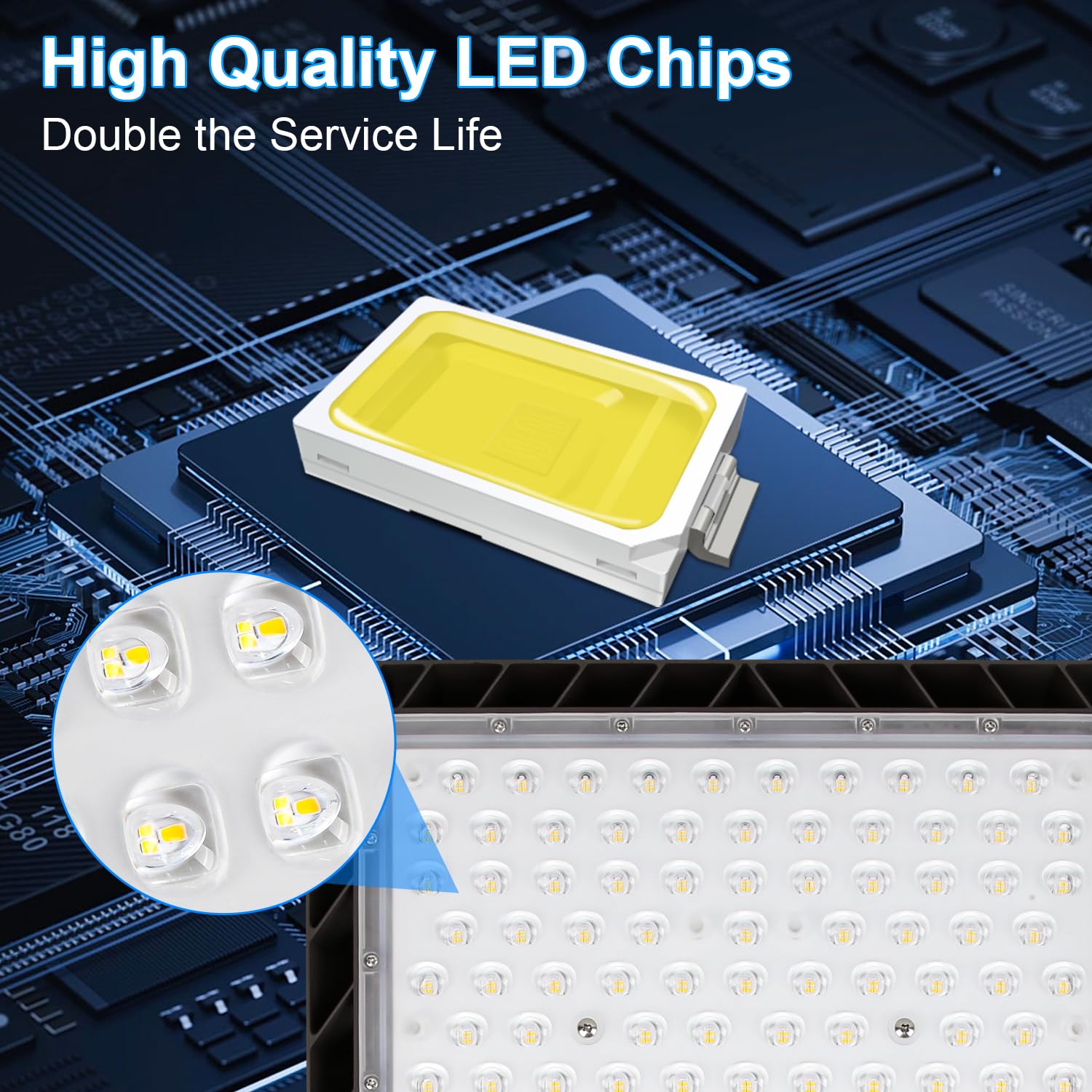 ledmo 480W LED Parking Lot Light, 5000K 72000LM, IP65 Commercial Street Light, Brown, Model EZ1513, Adjustable Bracket