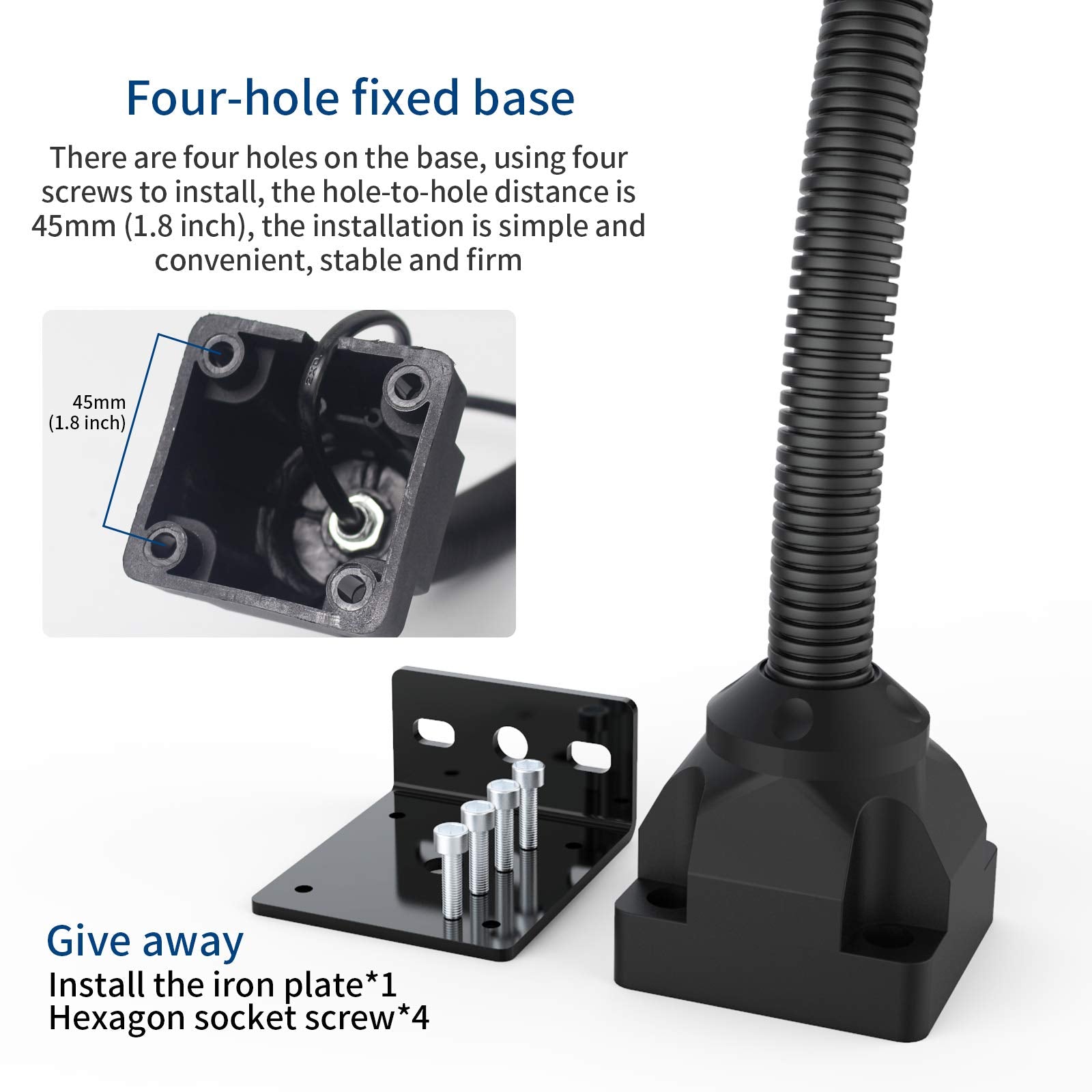 Led Machine Work Light, Ip65 Water Proof Flexible Gooseneck Lamp 900 Lumens 120 Volt For Lathe Milling Drill Press Industrial Li