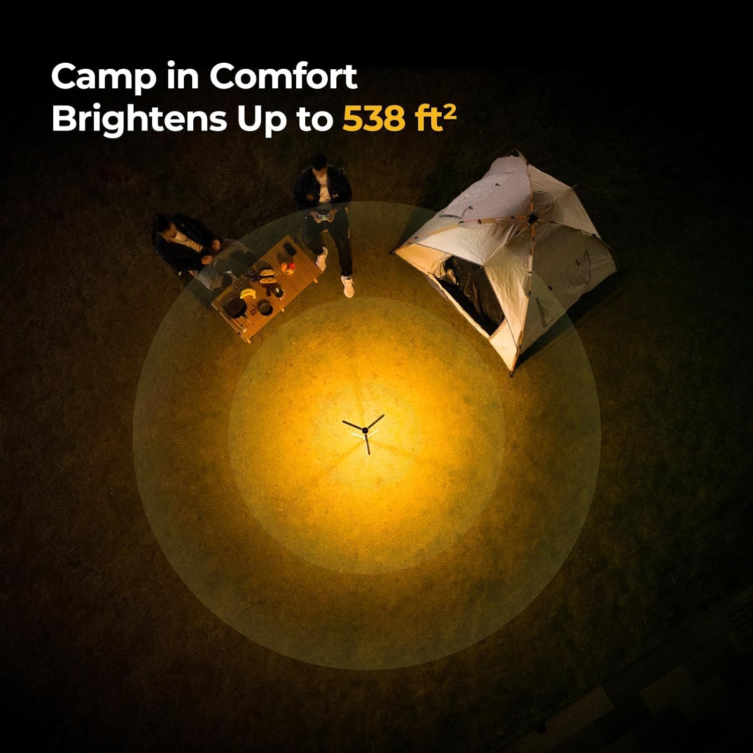 BougeRV Telescopic Camping Light, 15600mAh, IP54 Waterproof, Green, Model CL04, Collapsible Lantern for Camping & Emergency