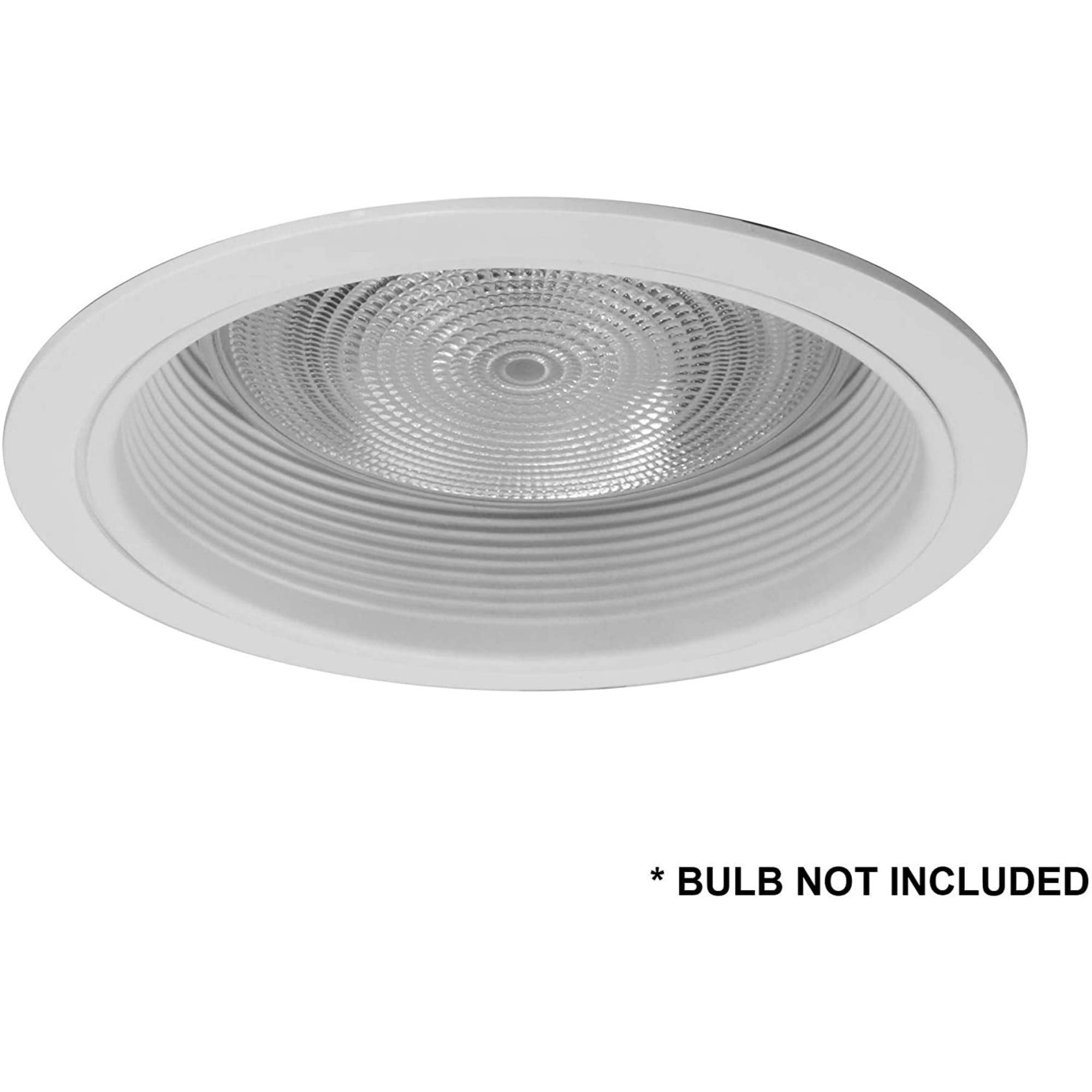 Four Bros Sb30/Wht Stepped Baffle Recessed Can Light Trim For Br30/38/40, Par30/38, Led, Incandescent, Cfl And Halogen, 6 Inch,