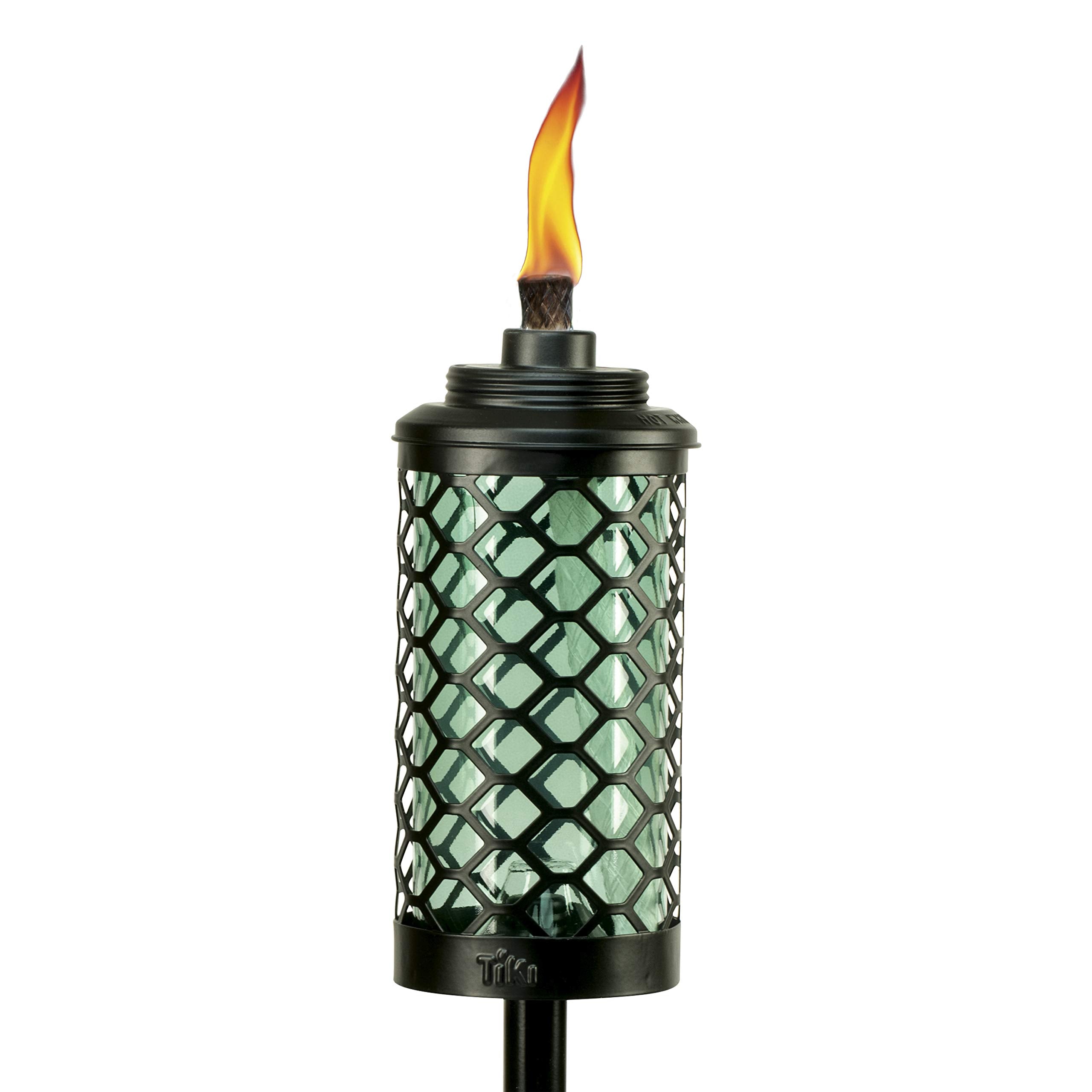 Tiki Brand Honeycomb Outdoor Torch - 65 In Blue Metal Decorative Lighting, Model 1120112 For Patio, Backyard, And Lawn