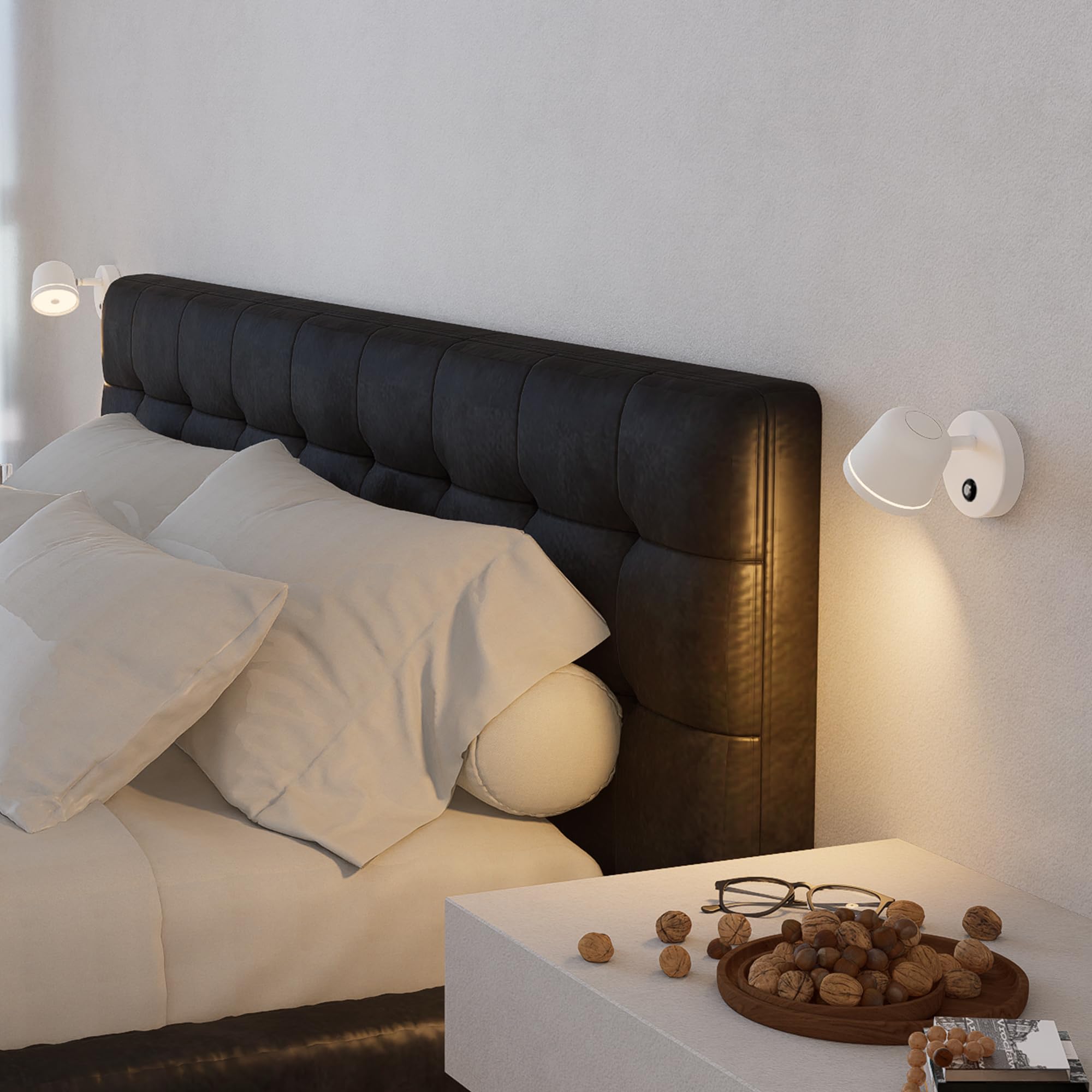 Aisilan Wall Sconce - 7W Dimmable Indoor Light, White Aluminum, Model BD313a, Hard-Wired for Bedroom, Hallway, Living Room