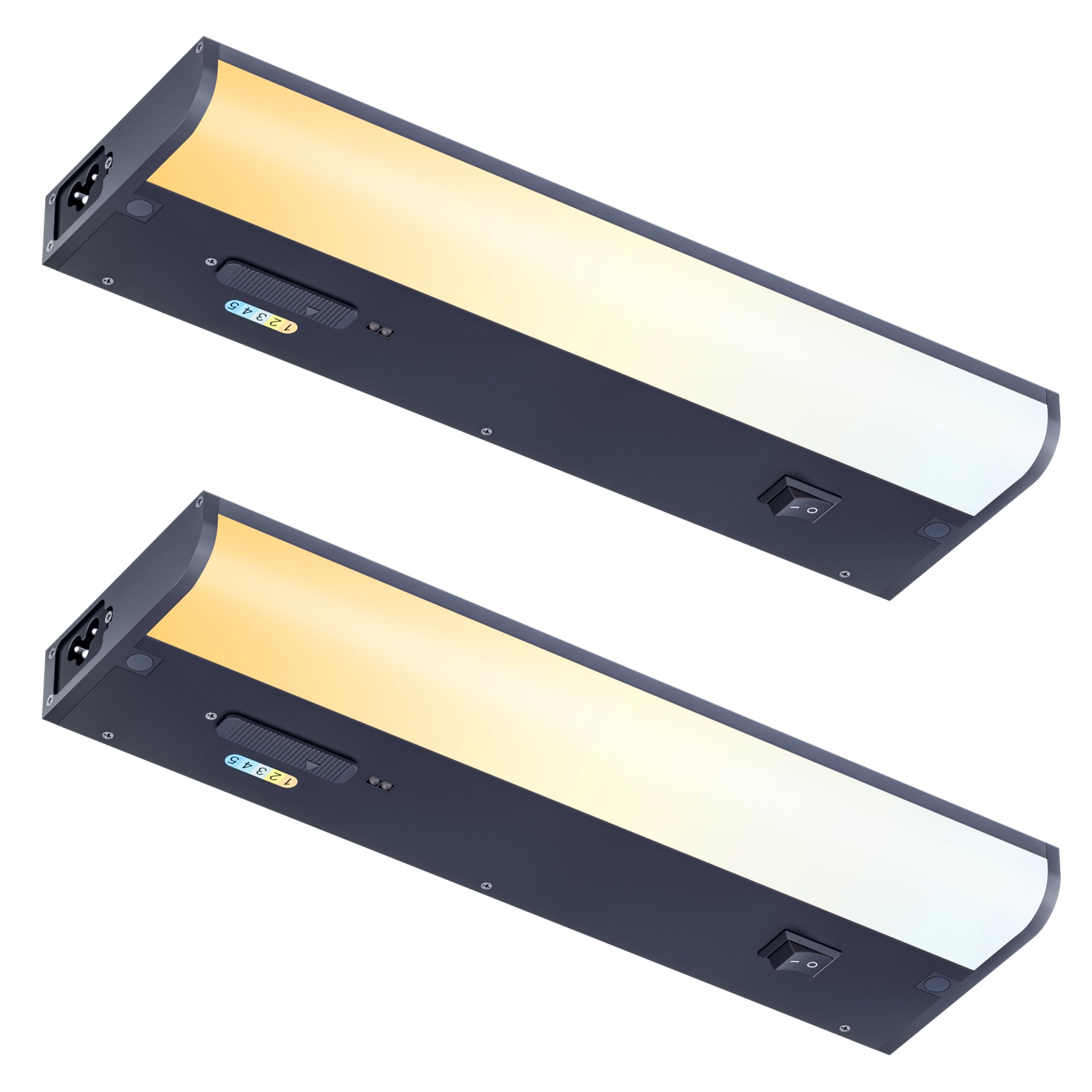 LAMPAOUS Under Cabinet Lighting with Hand Gesture, Hardwired 120V, 5CCT Color Selectable, Dimmable Workbench Light, Linkable Cab